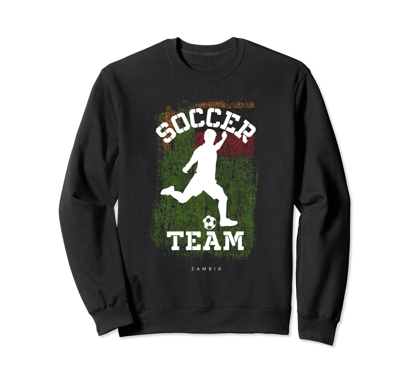 Soccer Zambia Flag Football Team Sweatshirt - Novelty Apparel Unisex - T-Shirt, Sweatshirt, Hoodie