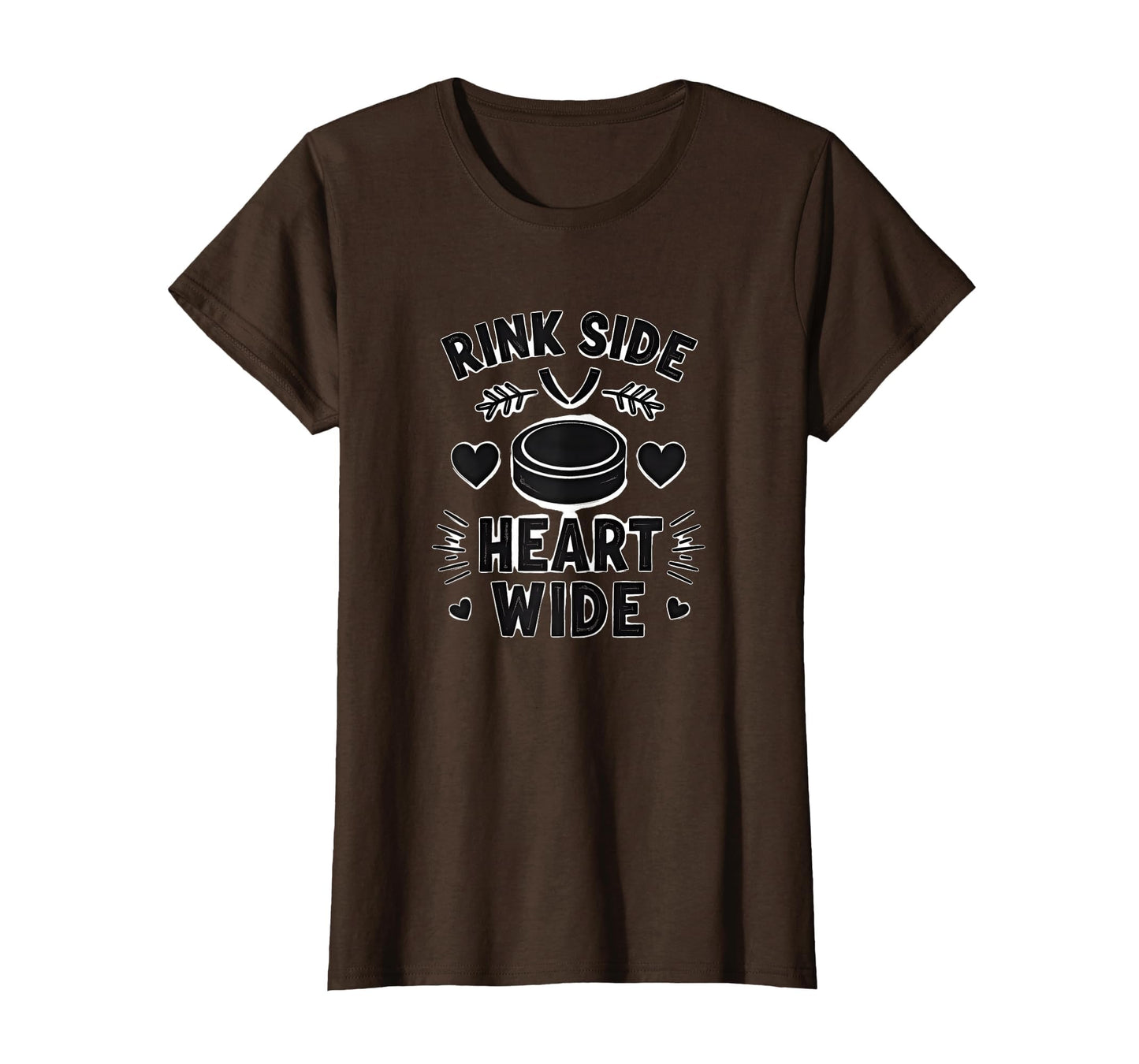 Rink Side Heart Wide Dad Hockey Mom T-Shirt - Minimalist Print for Adults - T-Shirt, Sweatshirt, Hoodie