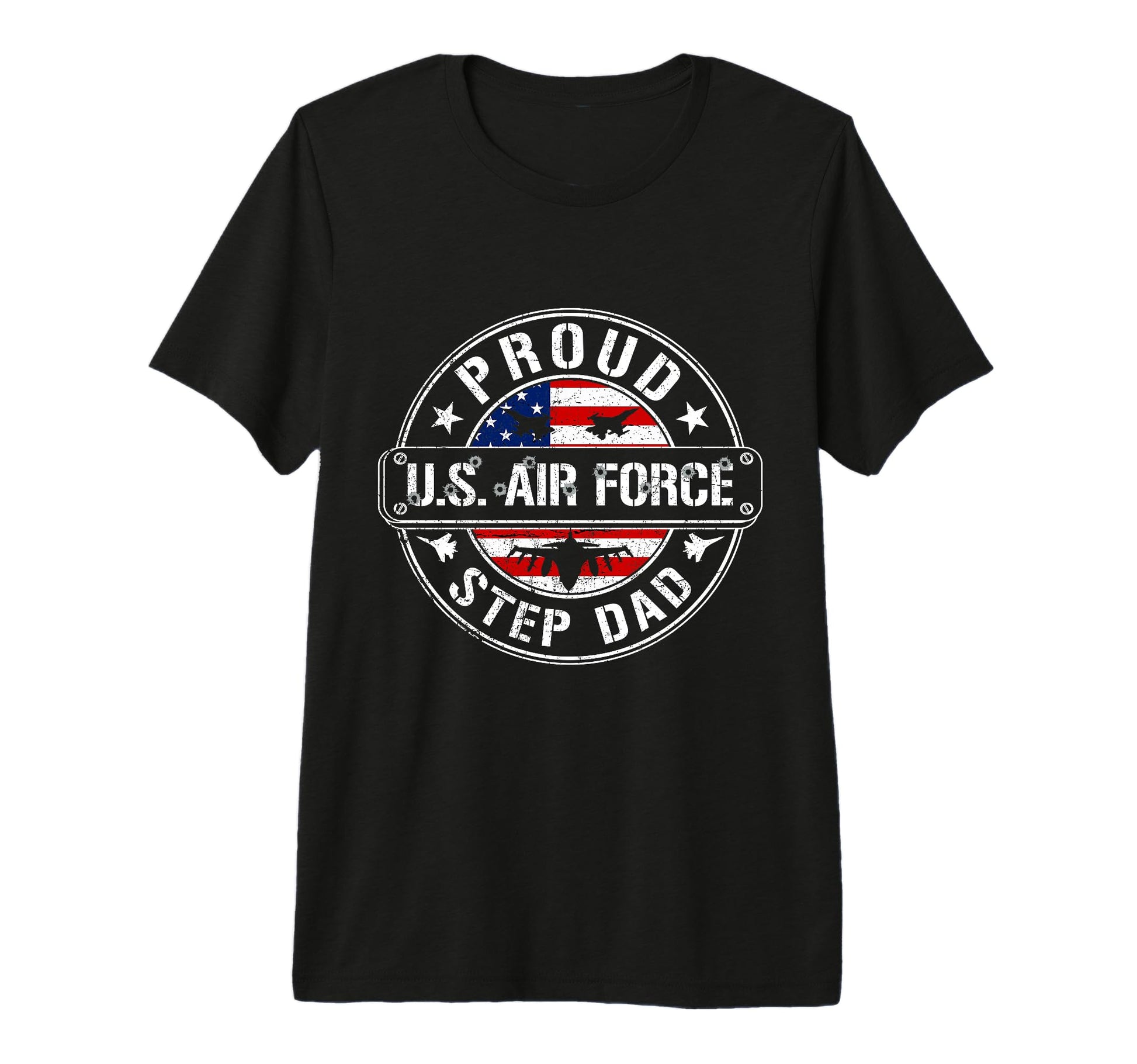 Mens Proud Air Force Step Dad Flag Us T-Shirt - Aesthetic Graphic Unisex - T-Shirt, Sweatshirt, Hoodie