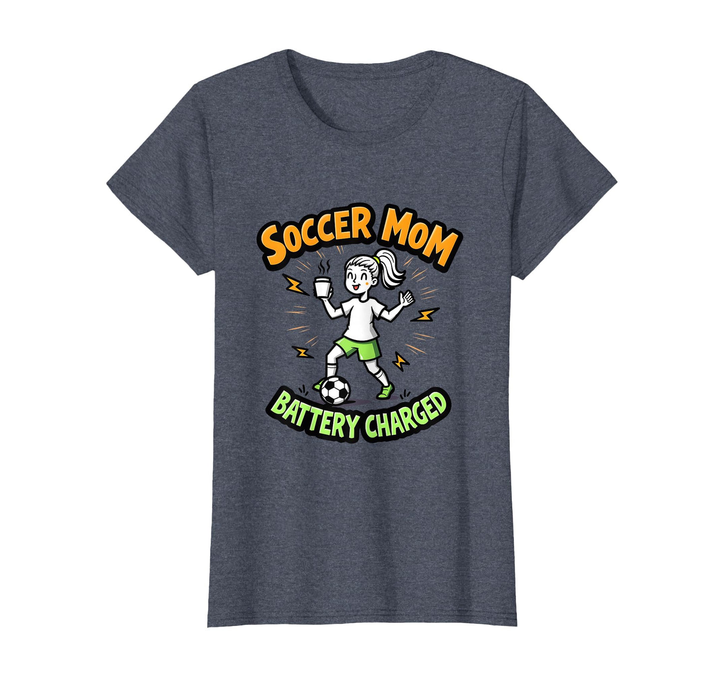 Soccer Mom Battery Charged Energy T-Shirt - Fun Novelty Design for Adults - T-Shirt, Sweatshirt, Hoodie