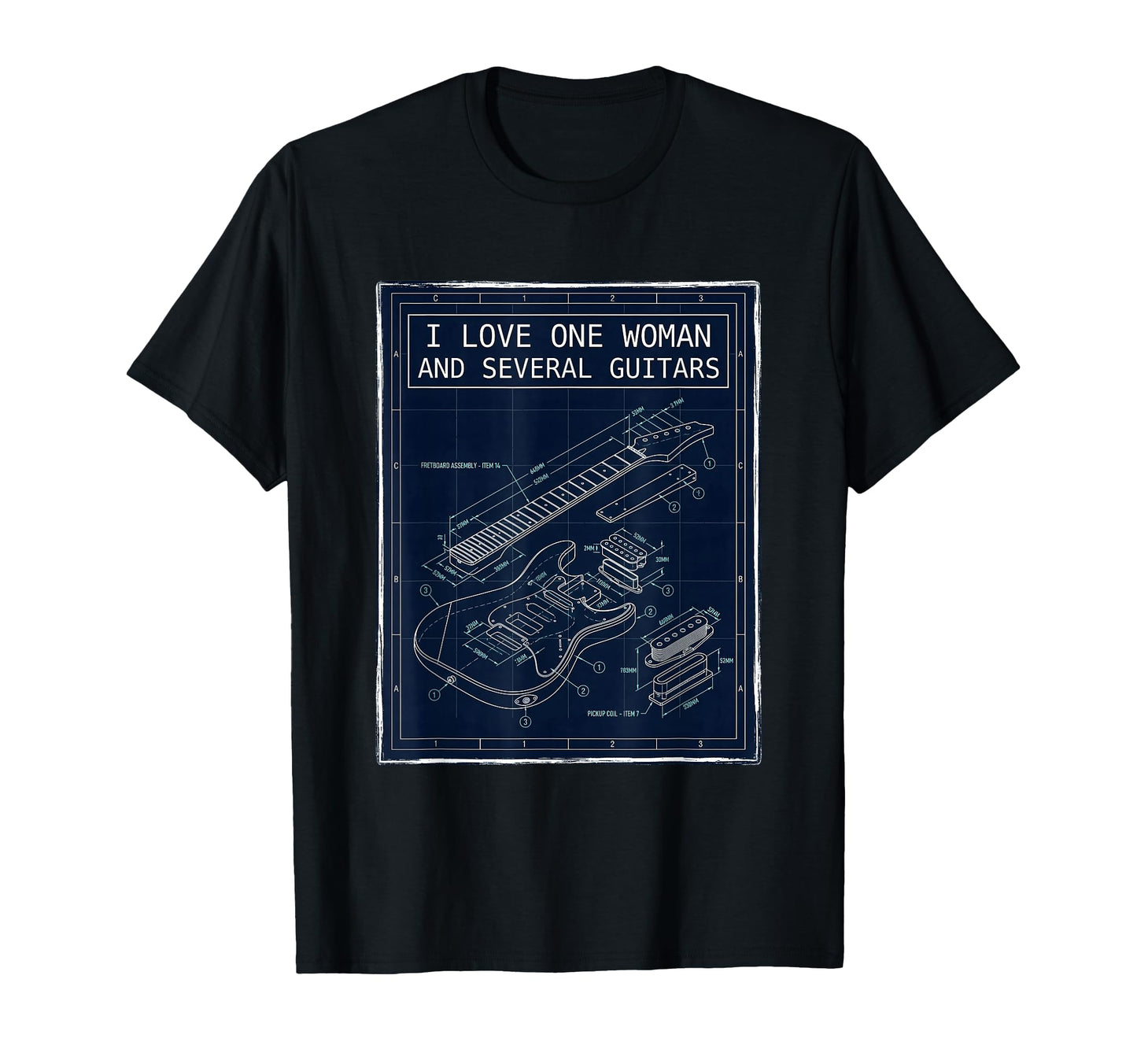 Guitar Lover Funny Musician Blueprint T-Shirt - Unique Graphic for Adults - T-Shirt, Sweatshirt, Hoodie