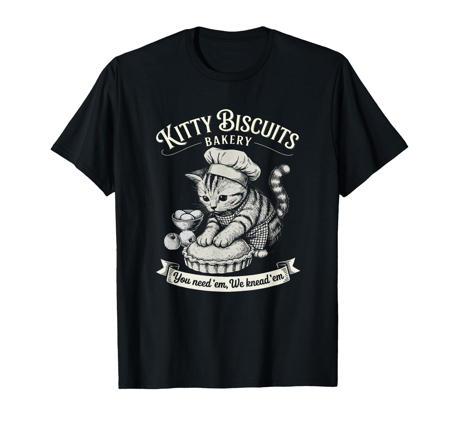 Funny Baking Kitty Biscuits Bakery Cat T-Shirt - Unique Graphic Unisex - T-Shirt, Sweatshirt, Hoodie
