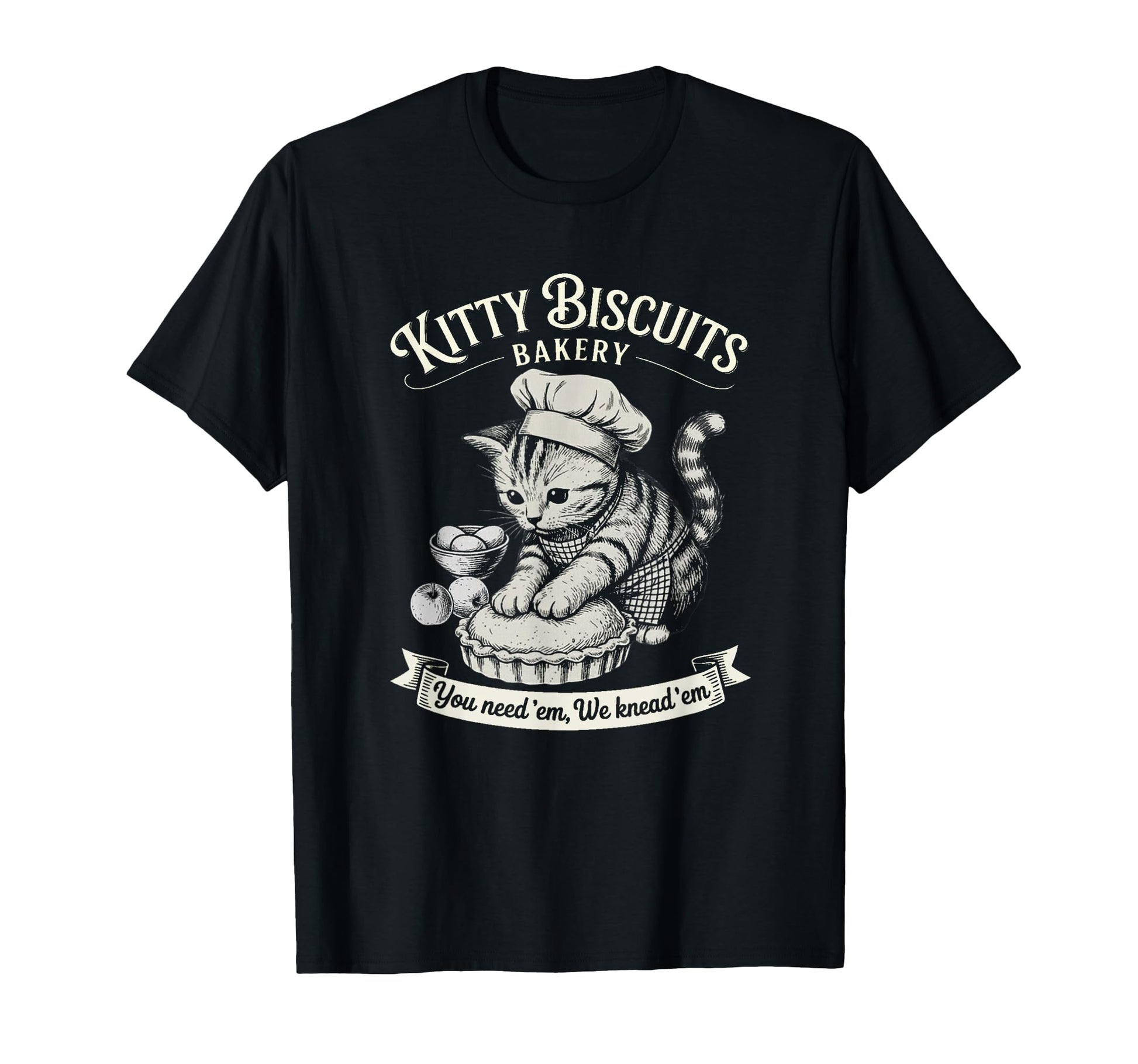 Funny Baking Kitty Biscuits Bakery Cat T-Shirt - Unique Graphic Unisex - T-Shirt, Sweatshirt, Hoodie