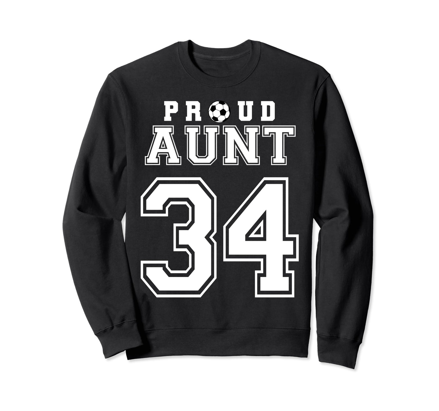 Number 34 Custom Proud Soccer Sweatshirt - Trendy Graphic for Adults - T-Shirt, Sweatshirt, Hoodie