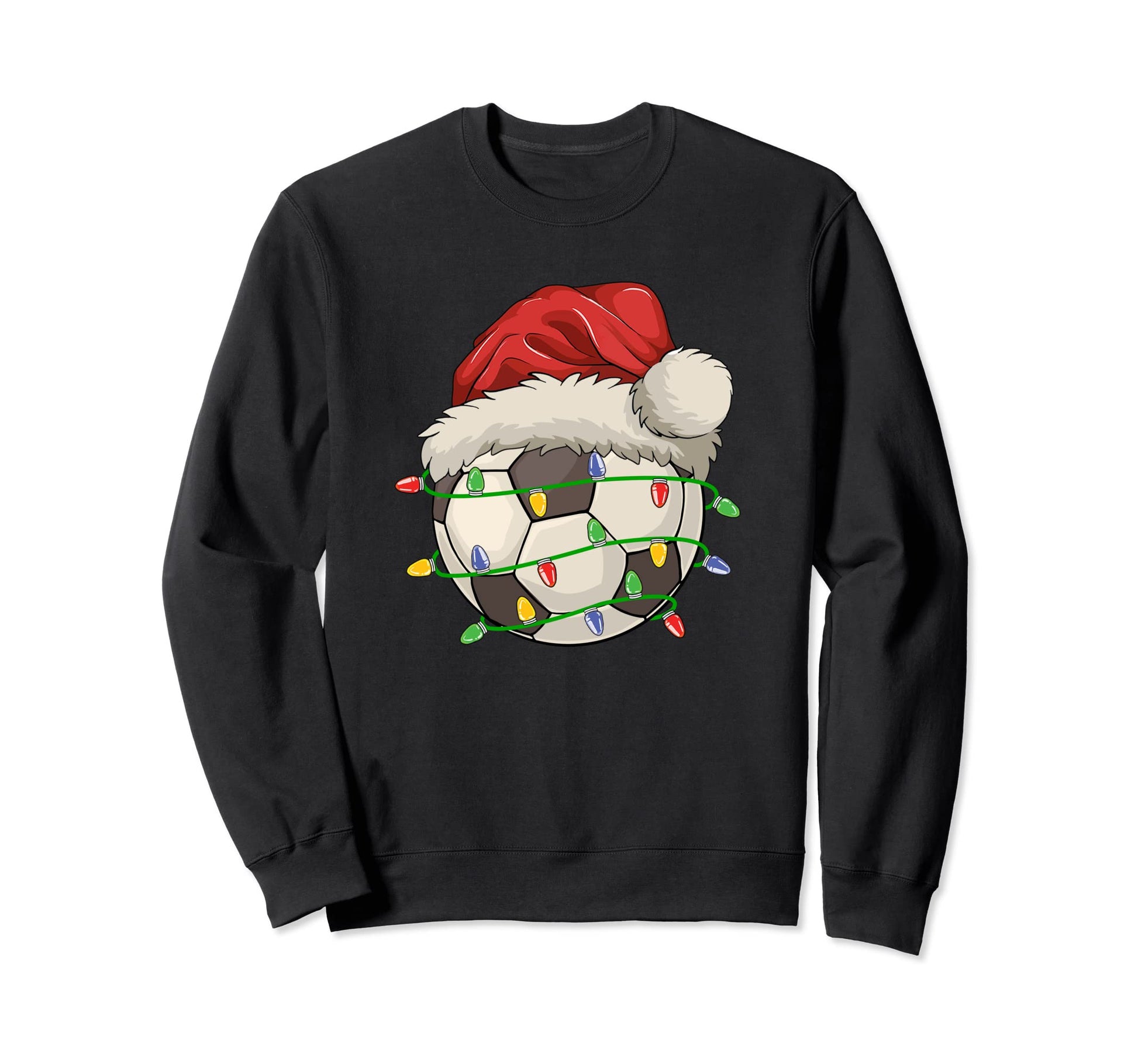 Soccer Santa Lights Matching Family Sweatshirt - Unique Graphic for Adults - T-Shirt, Sweatshirt, Hoodie