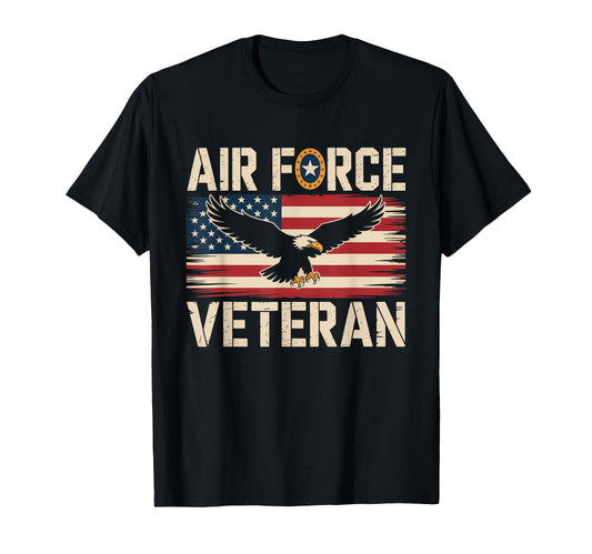 Air Force Veteran Us American Flag Dad T-Shirt - Trendy Graphic Unisex - T-Shirt, Sweatshirt, Hoodie