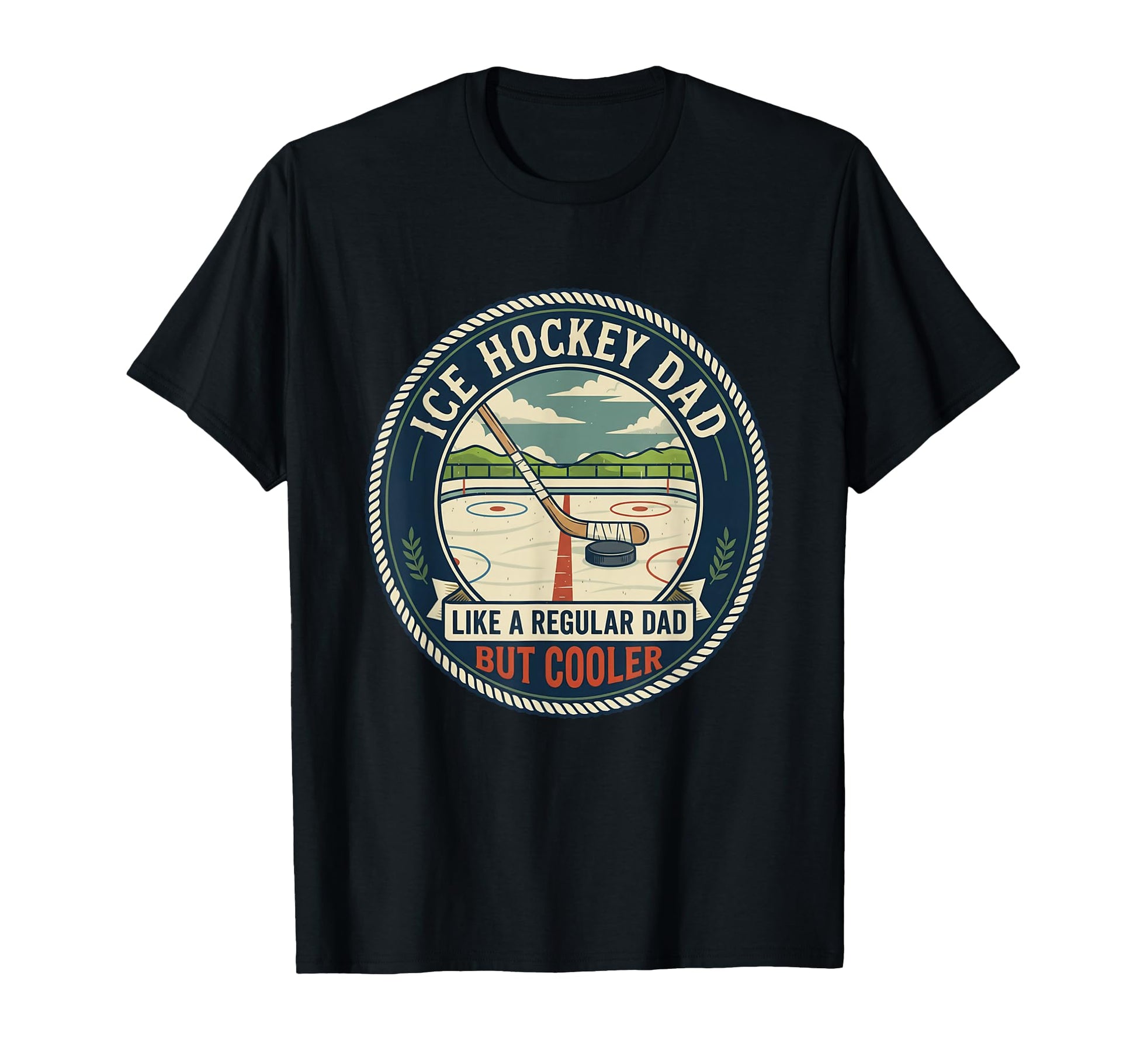 Ice Hockey Dad Player Puck Stick Rink T-Shirt - Novelty Apparel for Adults - T-Shirt, Sweatshirt, Hoodie