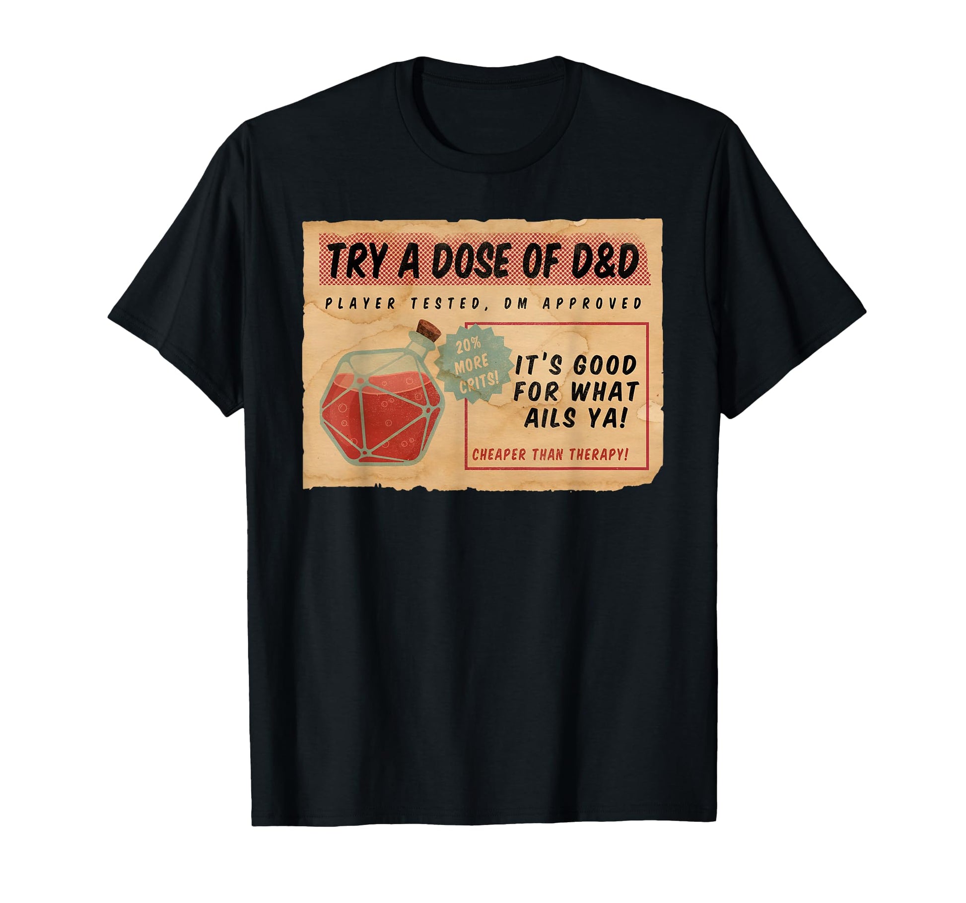 Ad D20 Healing Potion T-Shirt - Fun Novelty Design for Adults - T-Shirt, Sweatshirt, Hoodie