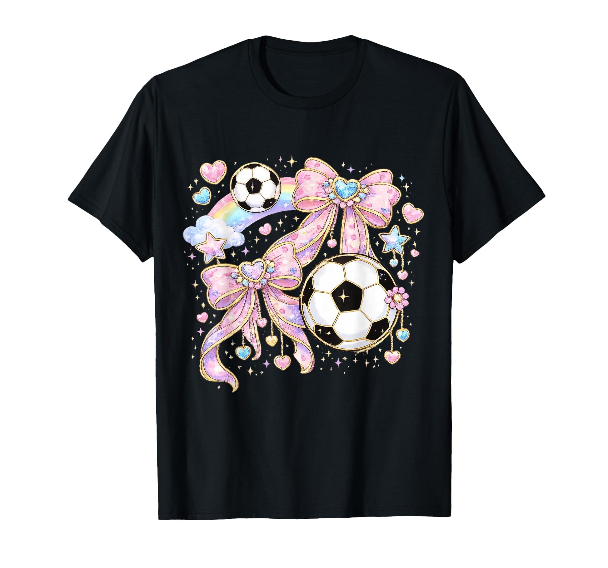 Preppy Soccer Coquette Bow Game Day T-Shirt - Custom Art Print for Adults - T-Shirt, Sweatshirt, Hoodie