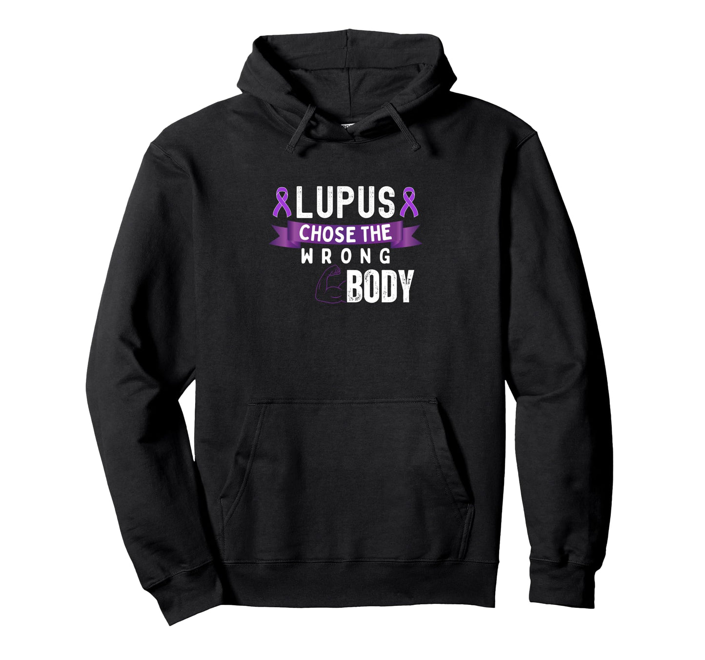 Funny Lupus Chose Wrong Body Lupus Hoodie - Minimalist Print for Adults - T-Shirt, Sweatshirt, Hoodie
