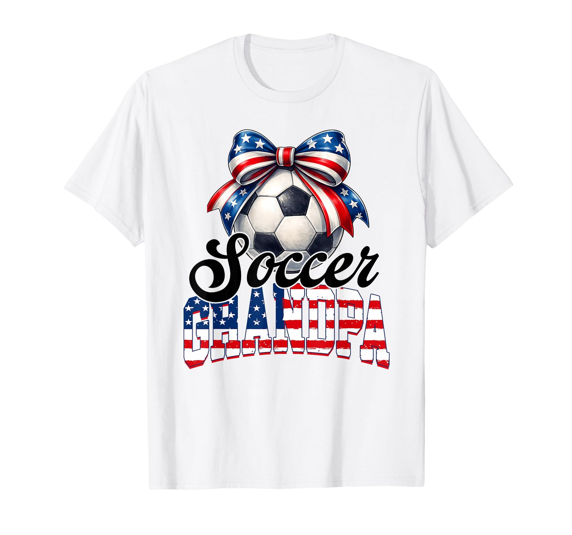 Soccer Grandpa American Flag Soccer Lovers T-Shirt - Unique Graphic Unisex - T-Shirt, Sweatshirt, Hoodie