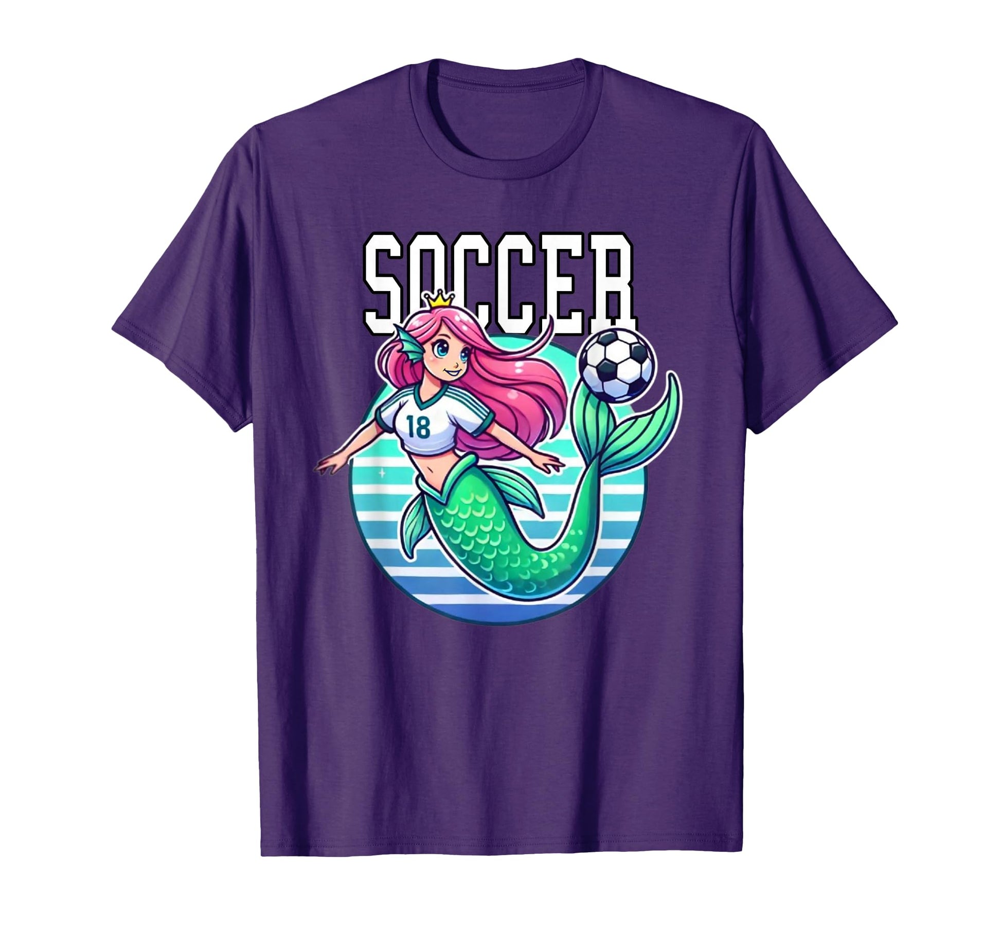 Soccer Mermaid Playing Soccer T-Shirt - Minimalist Print for Adults - T-Shirt, Sweatshirt, Hoodie