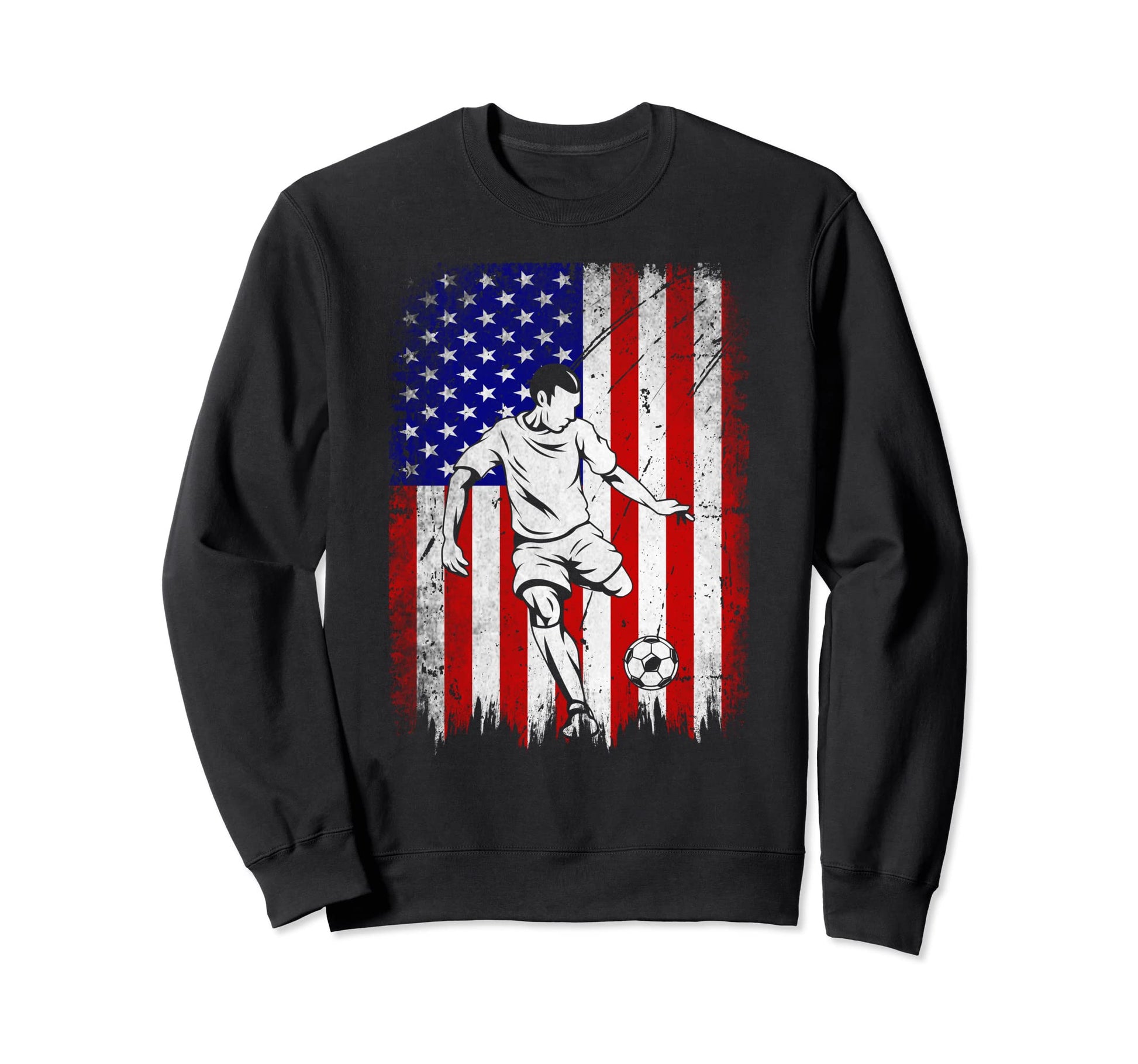 Usa Flag Soccer Patriotic 4Th July Sweatshirt - Unique Graphic Unisex - T-Shirt, Sweatshirt, Hoodie