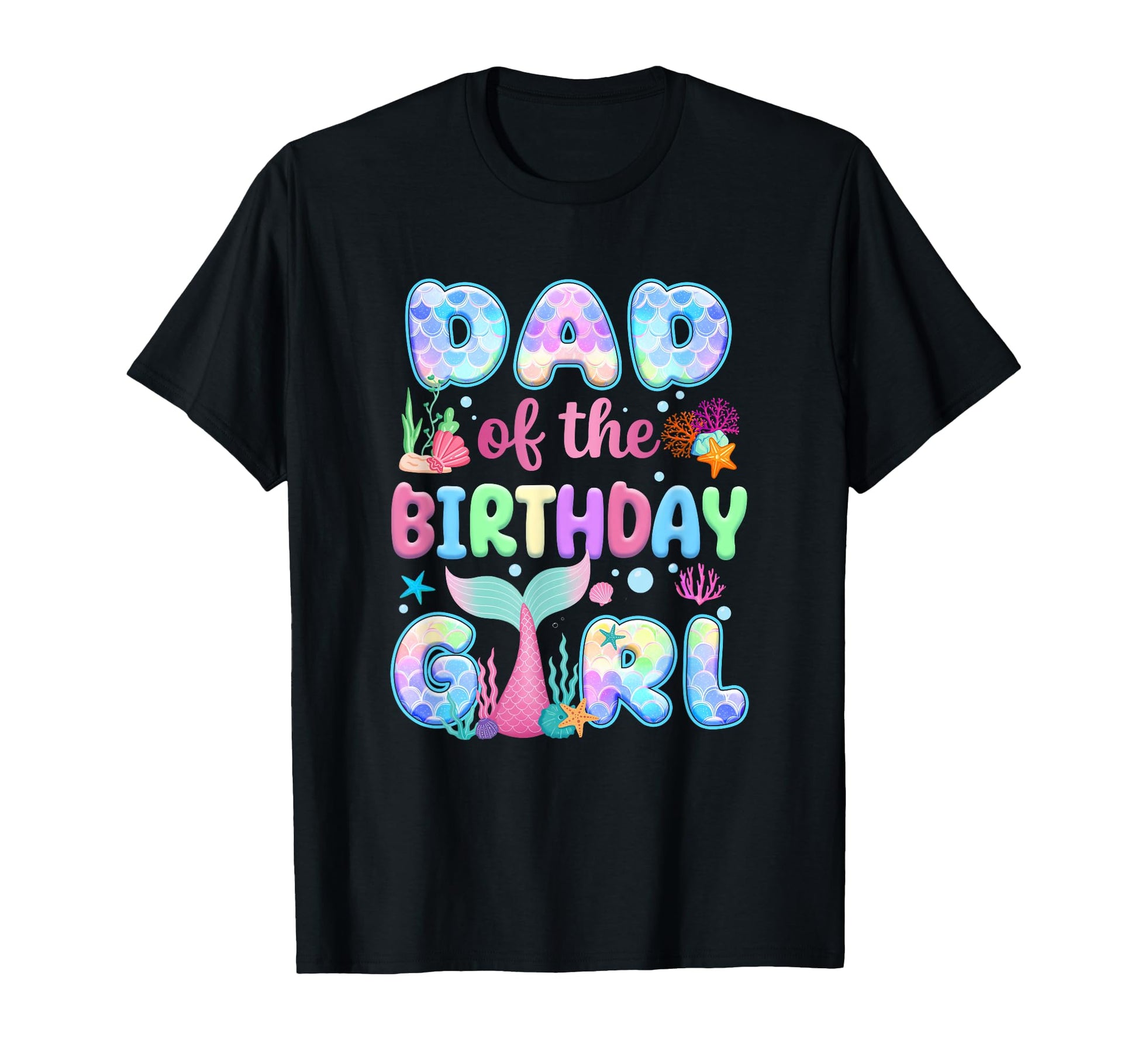 Dad Birthday Mermaid Family Matching T-Shirt - Minimalist Print Unisex - T-Shirt, Sweatshirt, Hoodie