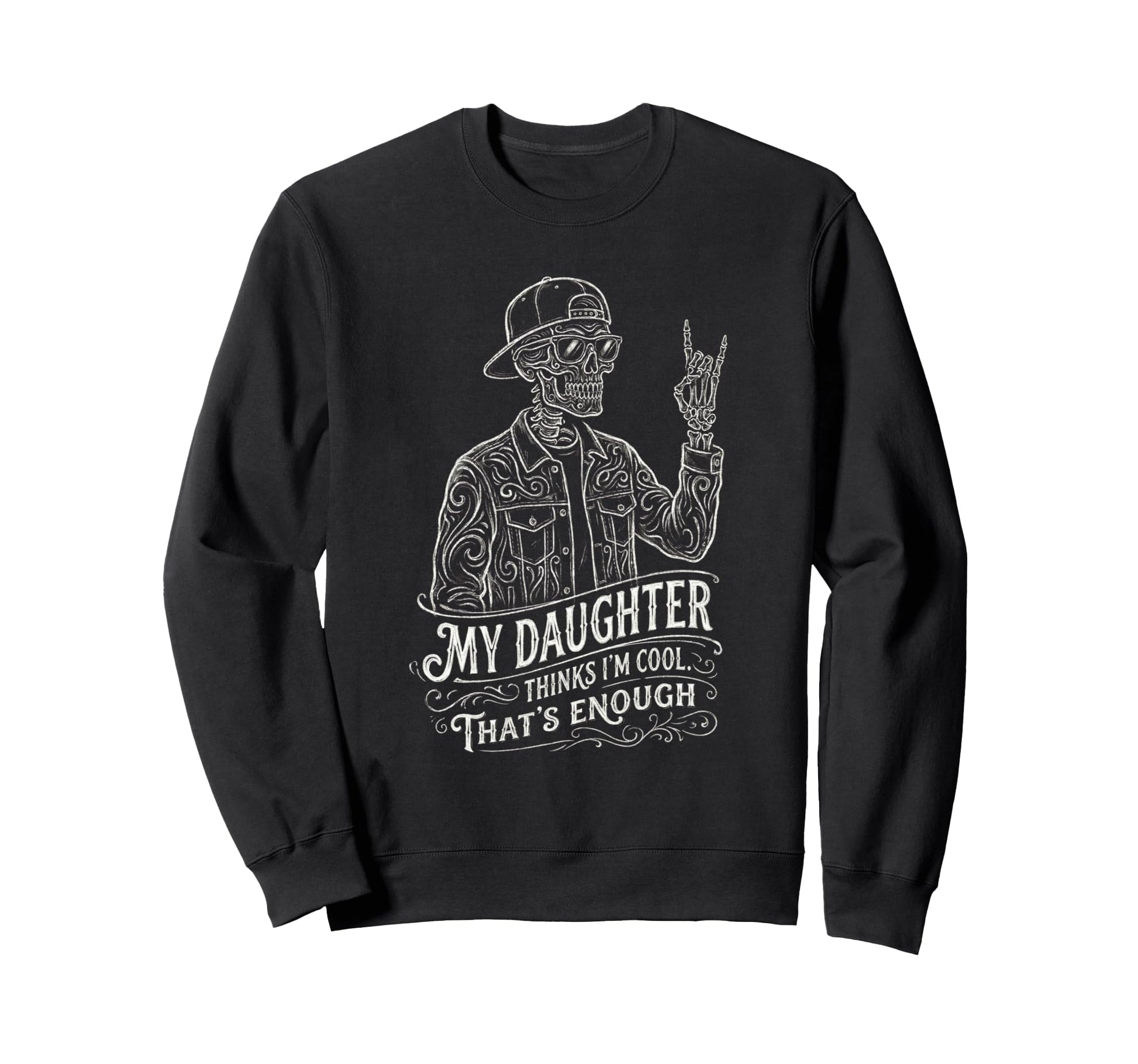 Skeleton Dad Daughter Matching Sweatshirt - Minimalist Print for Adults - T-Shirt, Sweatshirt, Hoodie