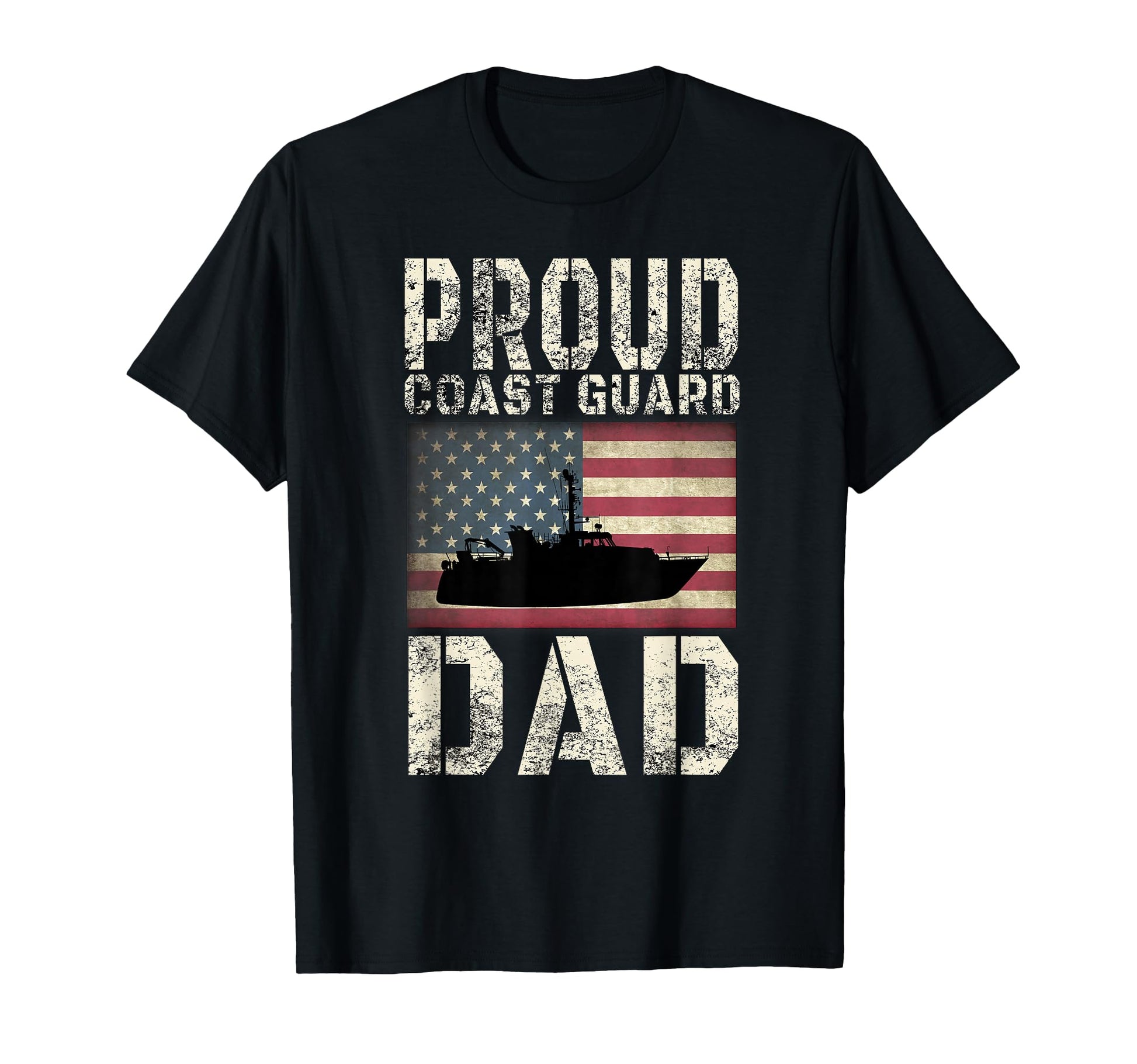 Proud Coast Guard Dad Uscg American Flag T-Shirt - Custom Art Print Unisex - T-Shirt, Sweatshirt, Hoodie