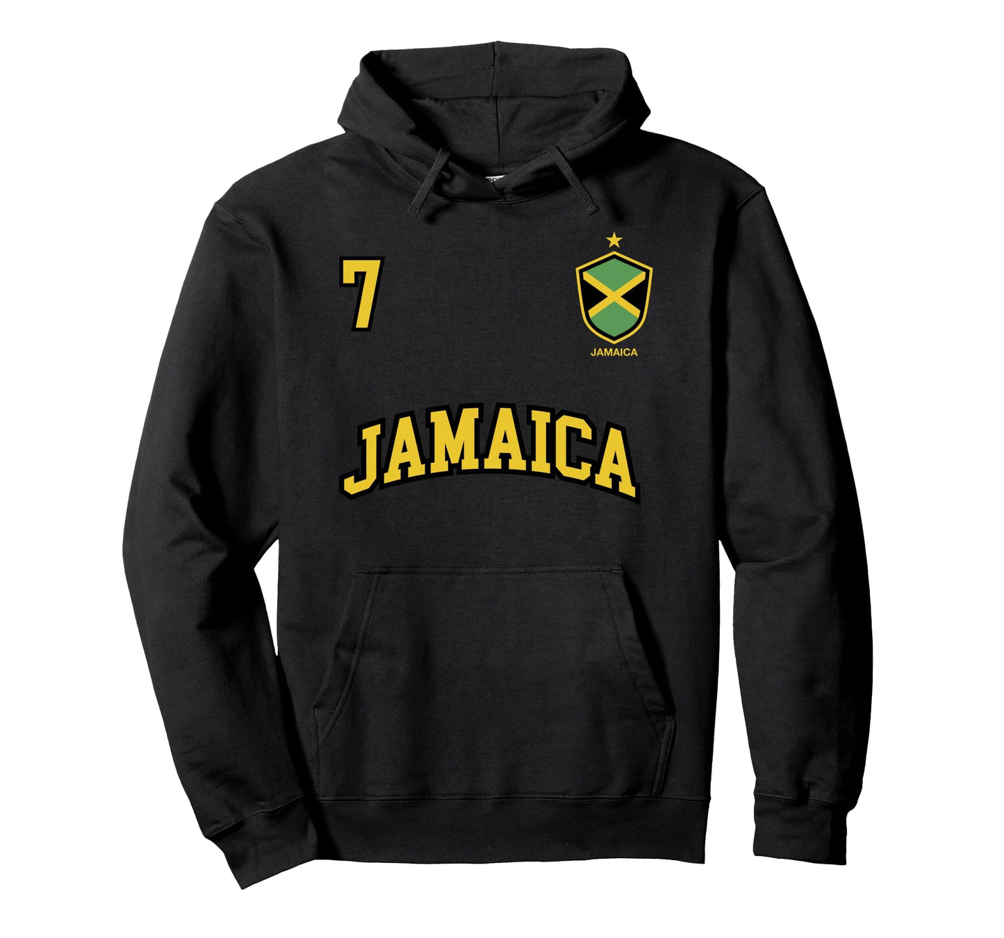 Jamaica Team Sports Number 7 Soccer Hoodie - Graphic Print for Adults - T-Shirt, Sweatshirt, Hoodie