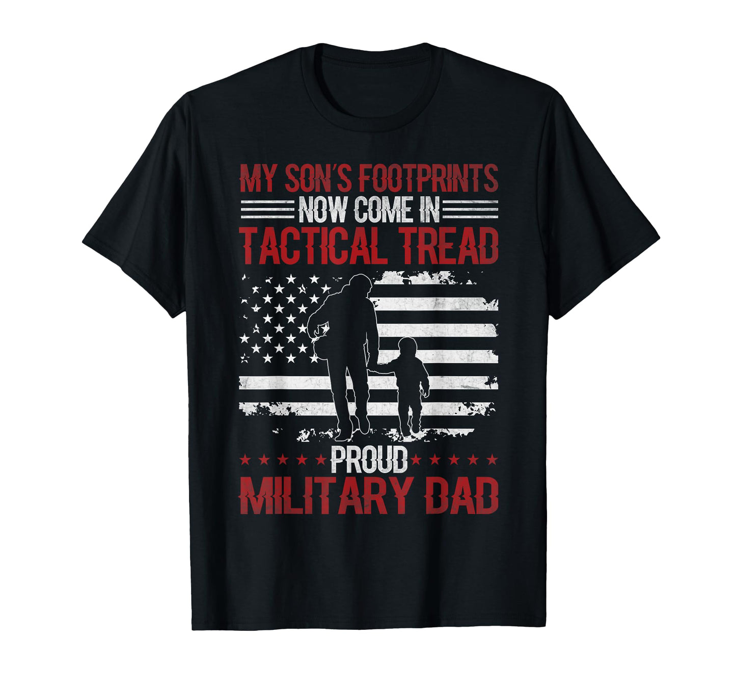 Proud Military Dad American Usa Flag T-Shirt - Minimalist Print Men Women - T-Shirt, Sweatshirt, Hoodie