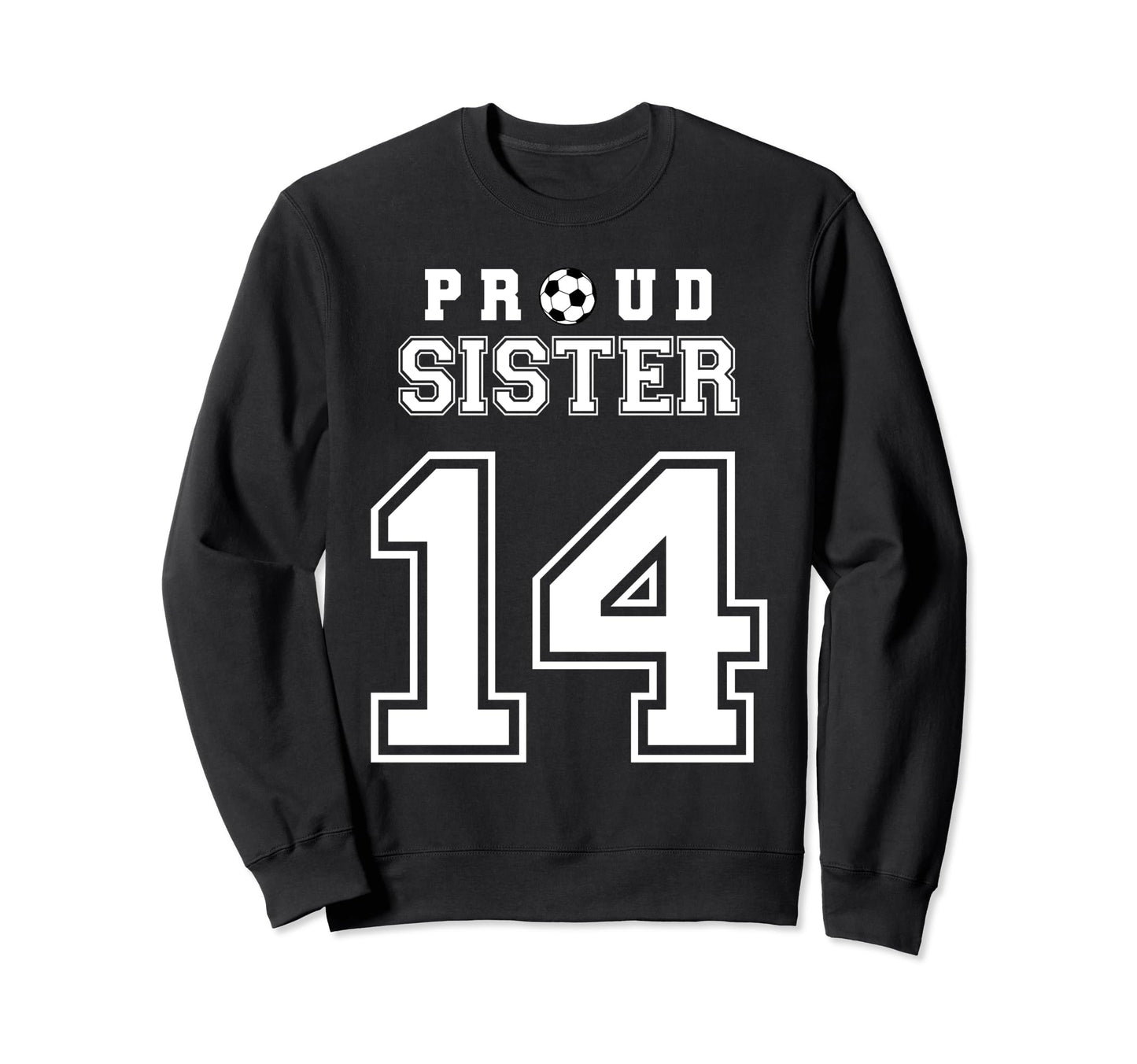 Number 14 Custom Proud Soccer Sweatshirt - Aesthetic Graphic for Adults - T-Shirt, Sweatshirt, Hoodie