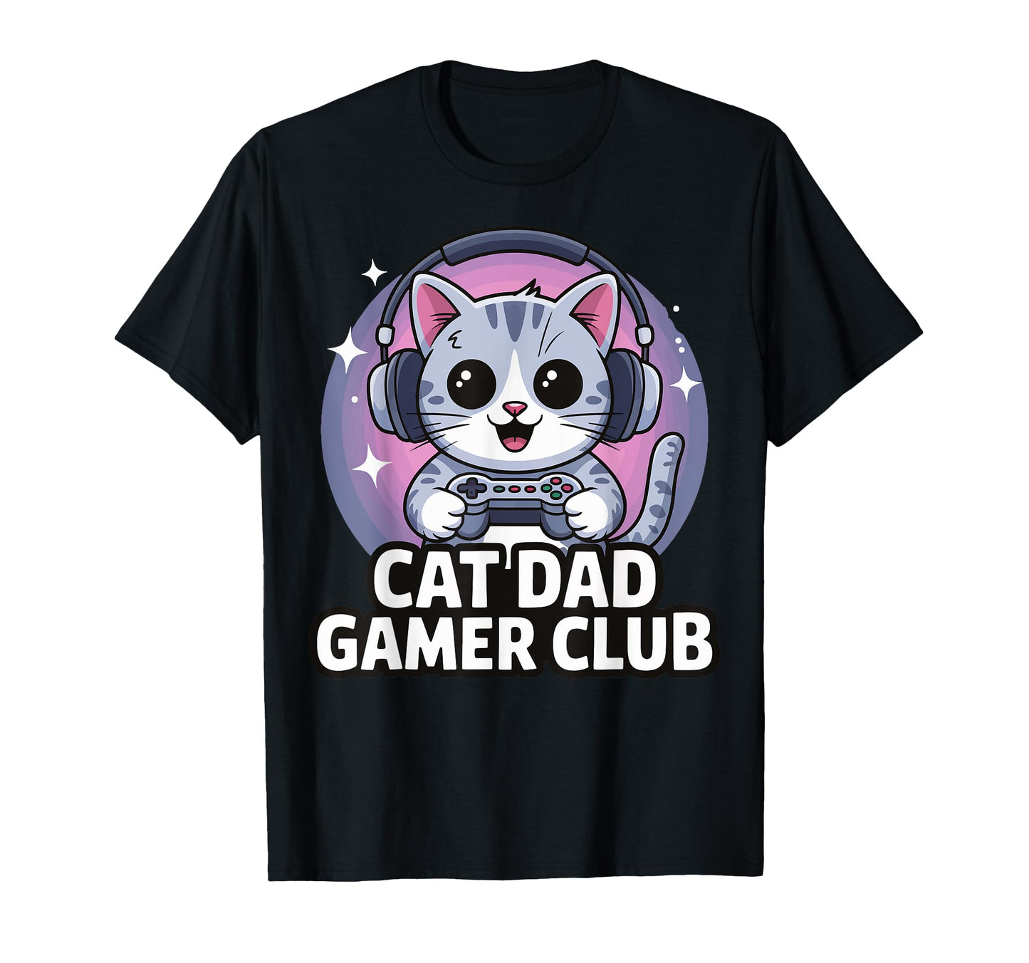 Gamer Gaming Cat Father Video Game Dad Sweatshirt - Custom Art Print Unisex - T-Shirt, Sweatshirt, Hoodie