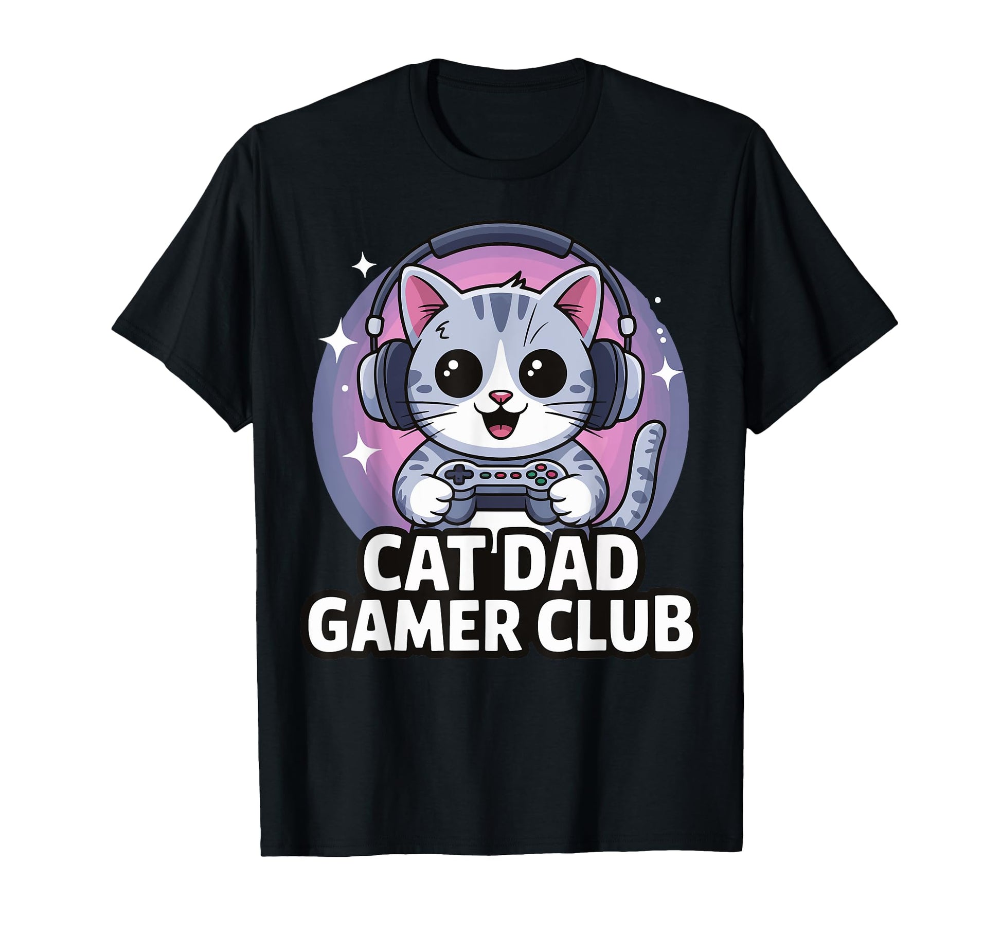 Gamer Gaming Cat Father Video Game Dad Sweatshirt - Custom Art Print Unisex - T-Shirt, Sweatshirt, Hoodie