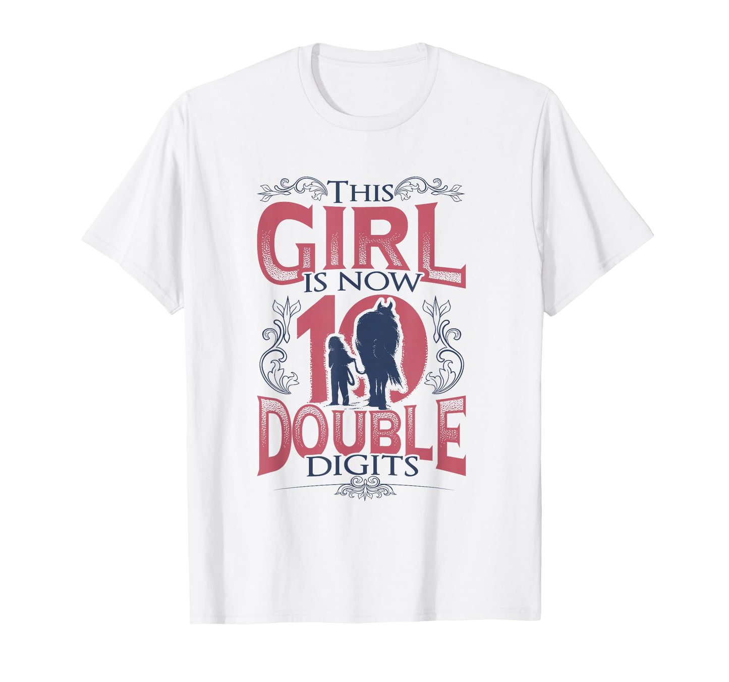 Horse Birthday 10Th Birthday T-Shirt - Minimalist Print Men Women - T-Shirt, Sweatshirt, Hoodie