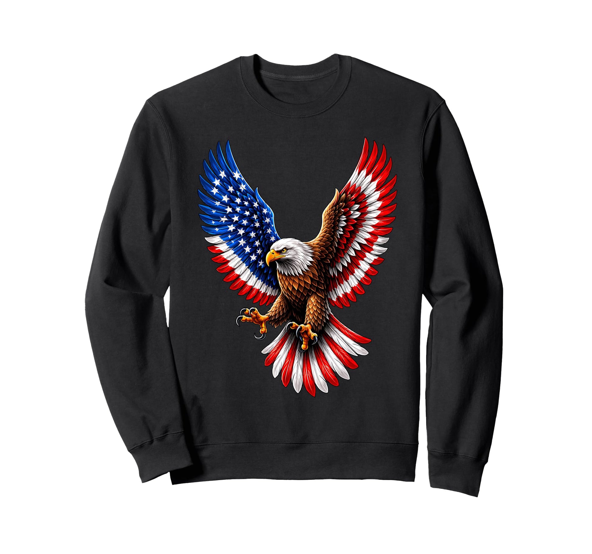 American Flag Patriotic Bald Eagle Sweatshirt - Minimalist Print Men Women - T-Shirt, Sweatshirt, Hoodie