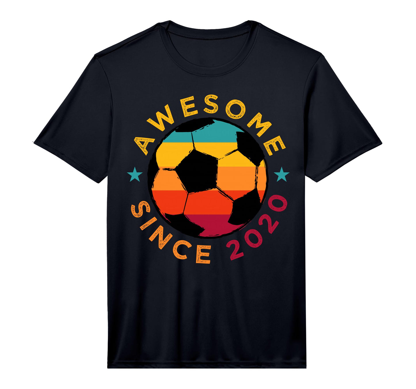 Awesome Since 2020 Soccer Birthday Party T-Shirt - Graphic Print Unisex - T-Shirt, Sweatshirt, Hoodie