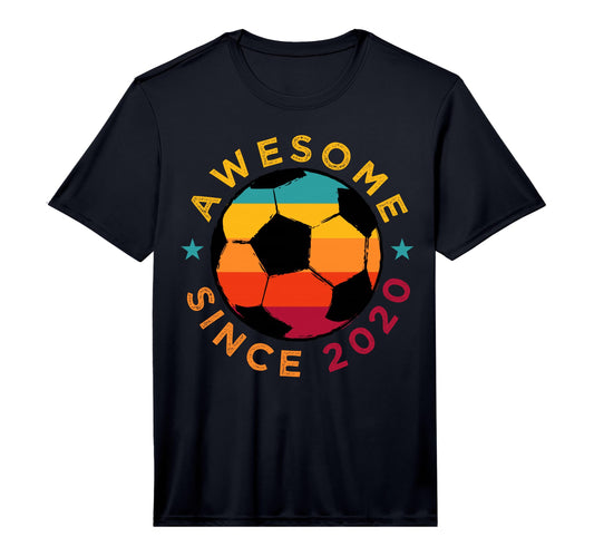 Awesome Since 2020 Soccer Birthday Party T-Shirt - Graphic Print Unisex - T-Shirt, Sweatshirt, Hoodie