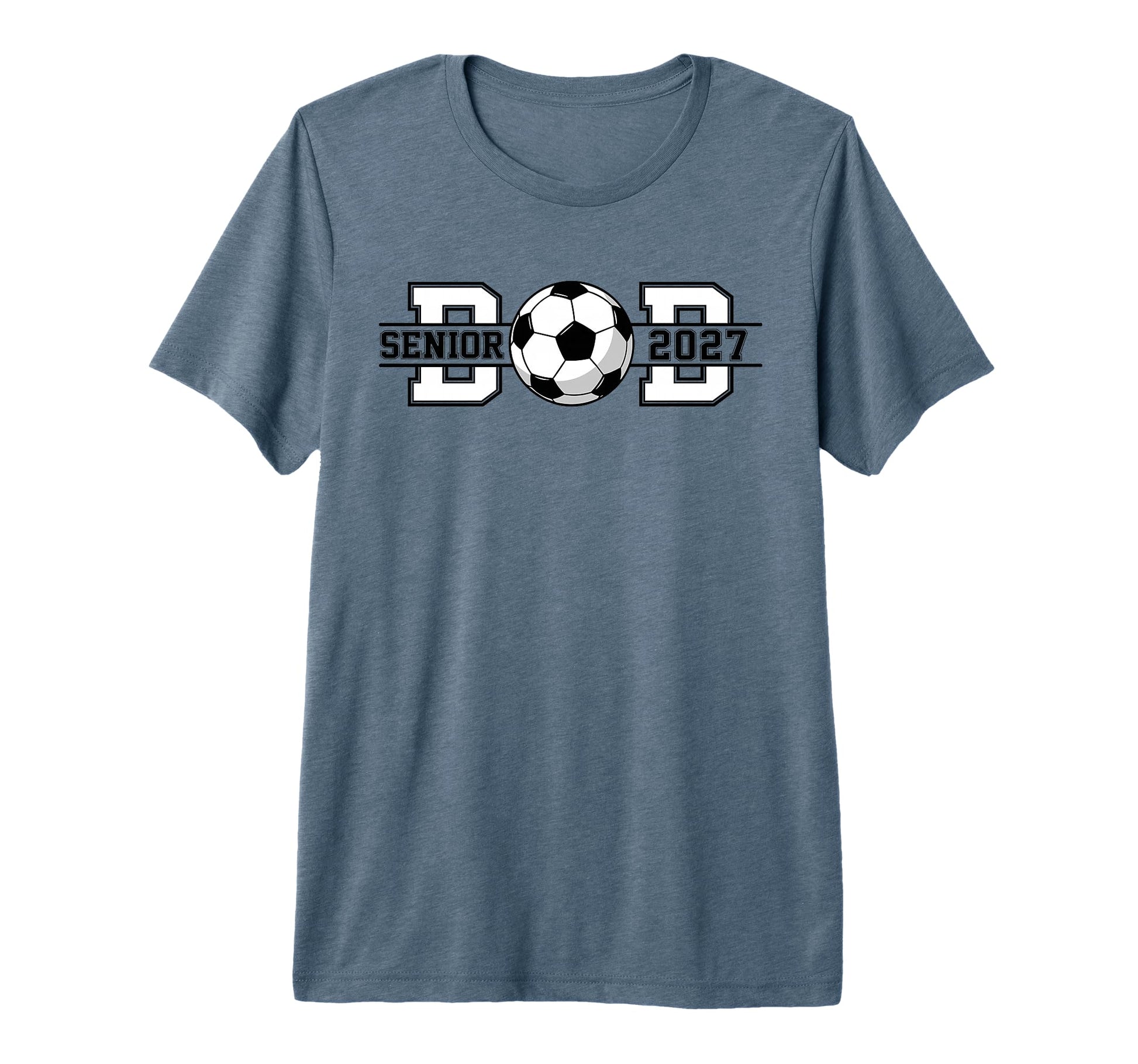 Soccer Senior Dad 2027 Graduate Tri T-Shirt - Unique Graphic for Adults - T-Shirt, Sweatshirt, Hoodie