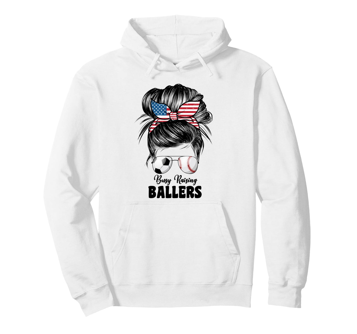 Busy Raising Ballers Soccer And Baseball Hoodie - Graphic Print Men Women - T-Shirt, Sweatshirt, Hoodie