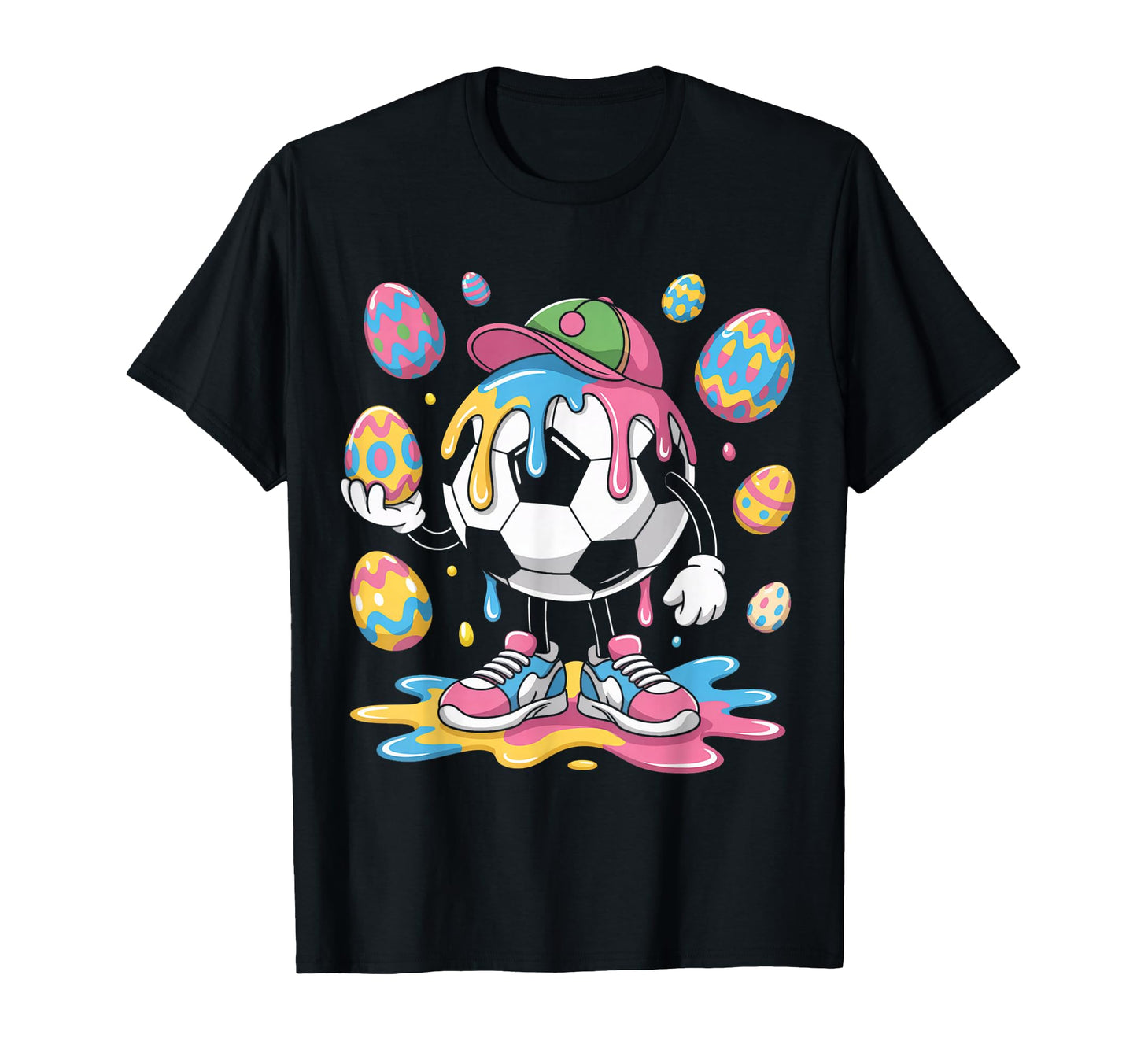 Easter Soccer Ice Cream Drip Funny T-Shirt - Novelty Apparel for Adults - T-Shirt, Sweatshirt, Hoodie