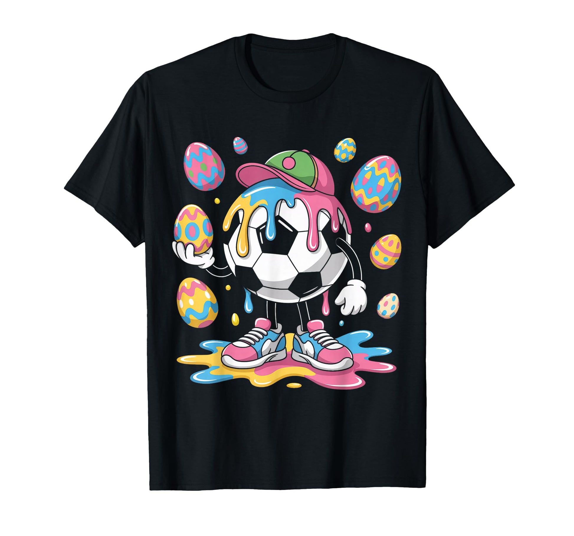 Easter Soccer Ice Cream Drip Funny T-Shirt - Novelty Apparel for Adults - T-Shirt, Sweatshirt, Hoodie