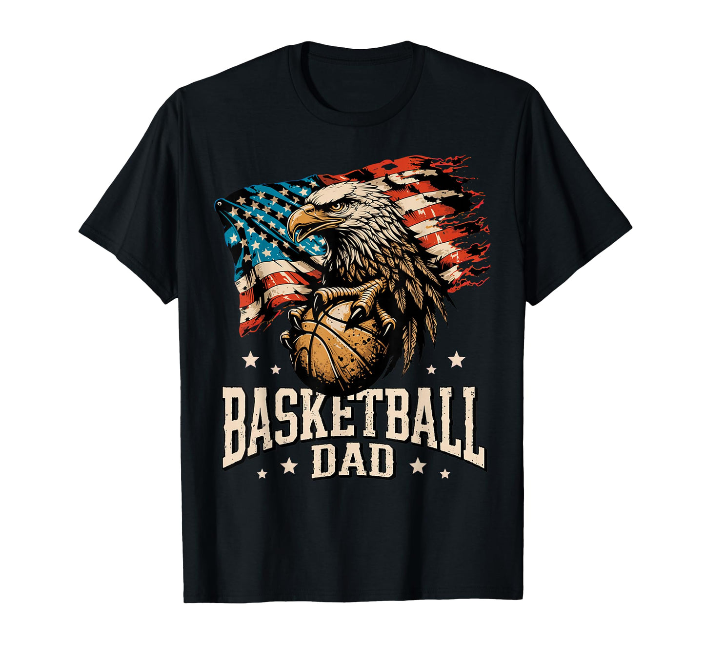 Basketball American Flag Basketball Dad T-Shirt - Graphic Print for Adults - T-Shirt, Sweatshirt, Hoodie