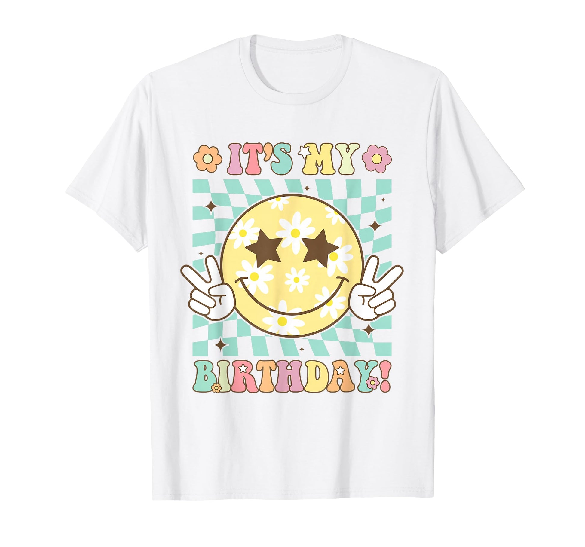 Groovy Its My Birthday Teens Smile Face T-Shirt - Graphic Print for Adults - T-Shirt, Sweatshirt, Hoodie
