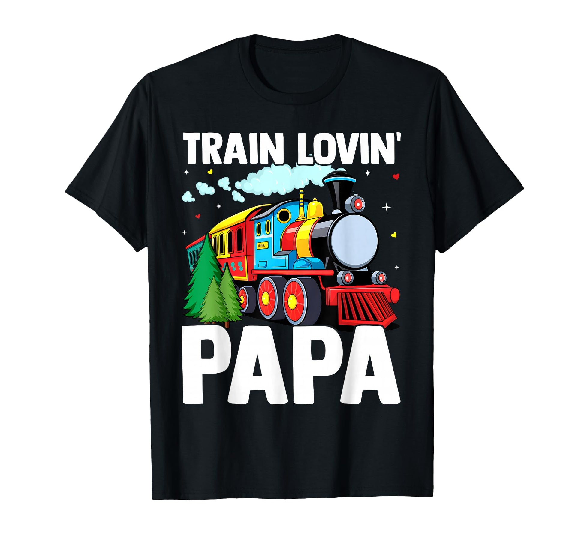Train Lover Papa Fathers Day T-Shirt - Casual Everyday Wear for Adults - T-Shirt, Sweatshirt, Hoodie