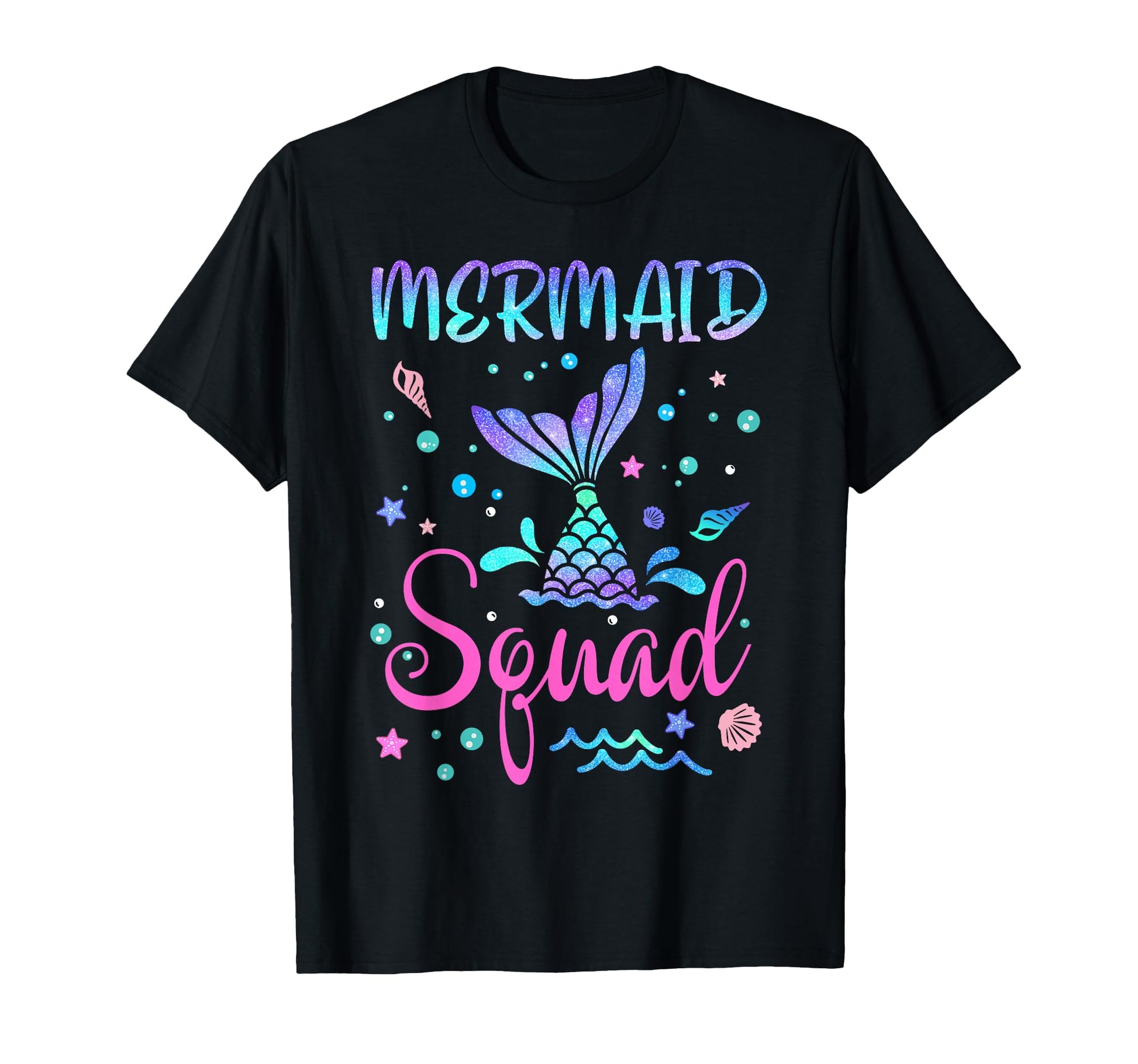 Mermaid Squad Birthday Mermaid Tail T-Shirt - Custom Art Print Unisex - T-Shirt, Sweatshirt, Hoodie