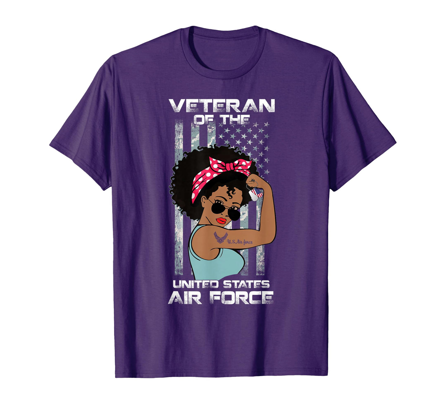 African American Air Force Veteran T-Shirt - Custom Art Print for Adults - T-Shirt, Sweatshirt, Hoodie