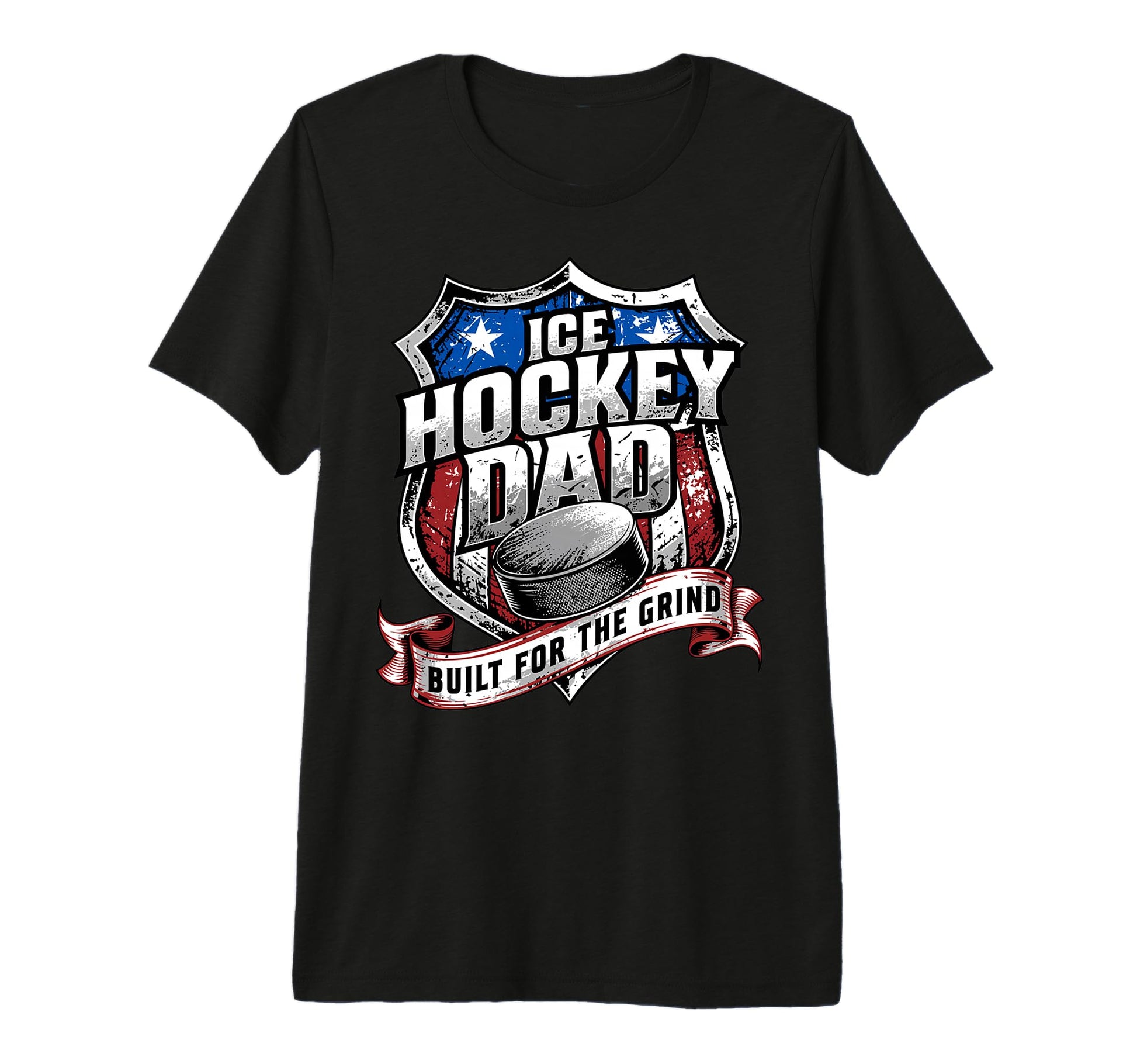 Mens Patriotic Ice Hockey Dad Built T-Shirt - Streetwear Style Men Women - T-Shirt, Sweatshirt, Hoodie