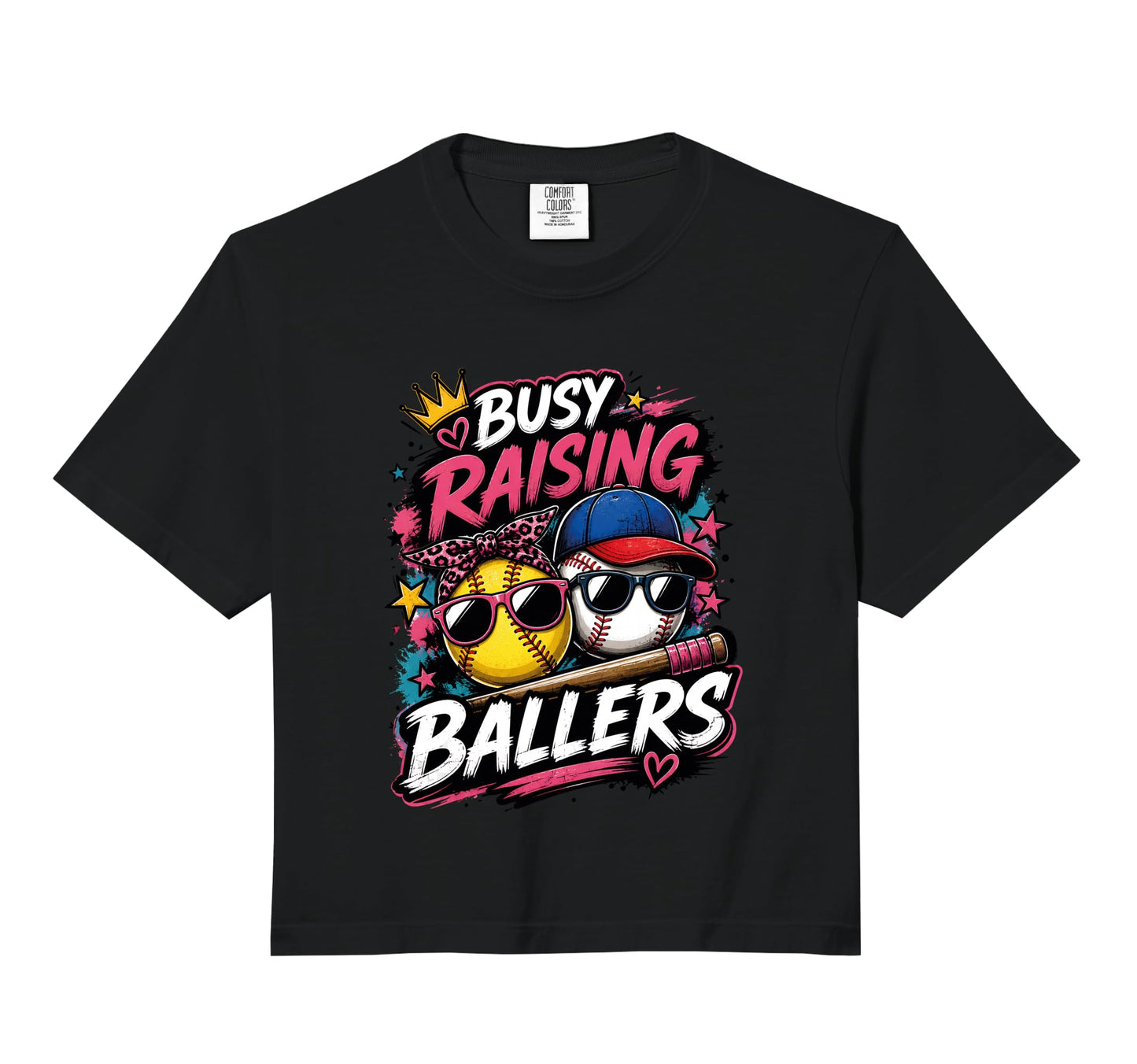 Busy Raising Ballers Softball Baseball Mom T-Shirt - Unique Graphic Unisex - T-Shirt, Sweatshirt, Hoodie