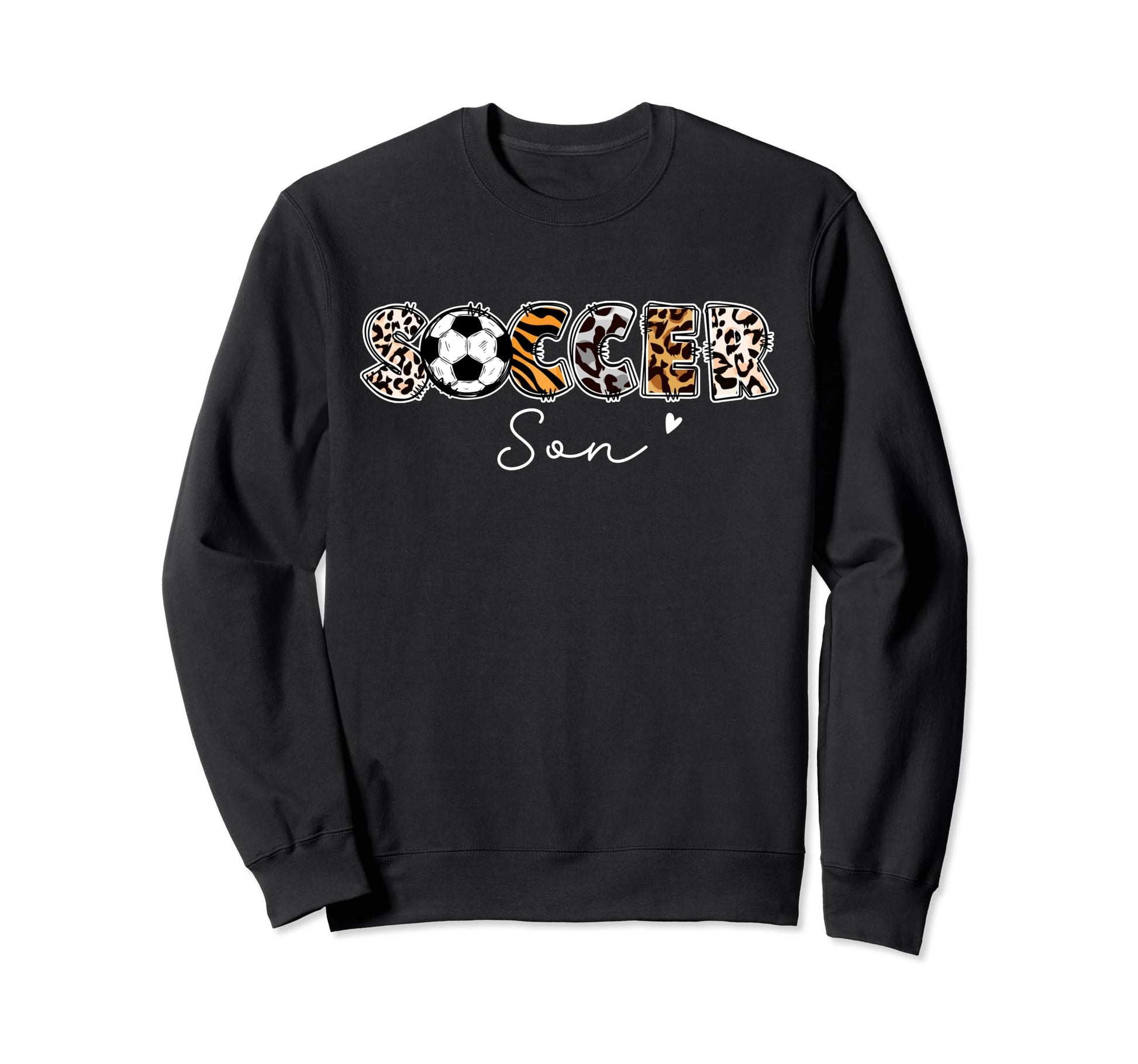 Soccer Son Leopard Family Matching Team Sweatshirt - Graphic Print Unisex - T-Shirt, Sweatshirt, Hoodie