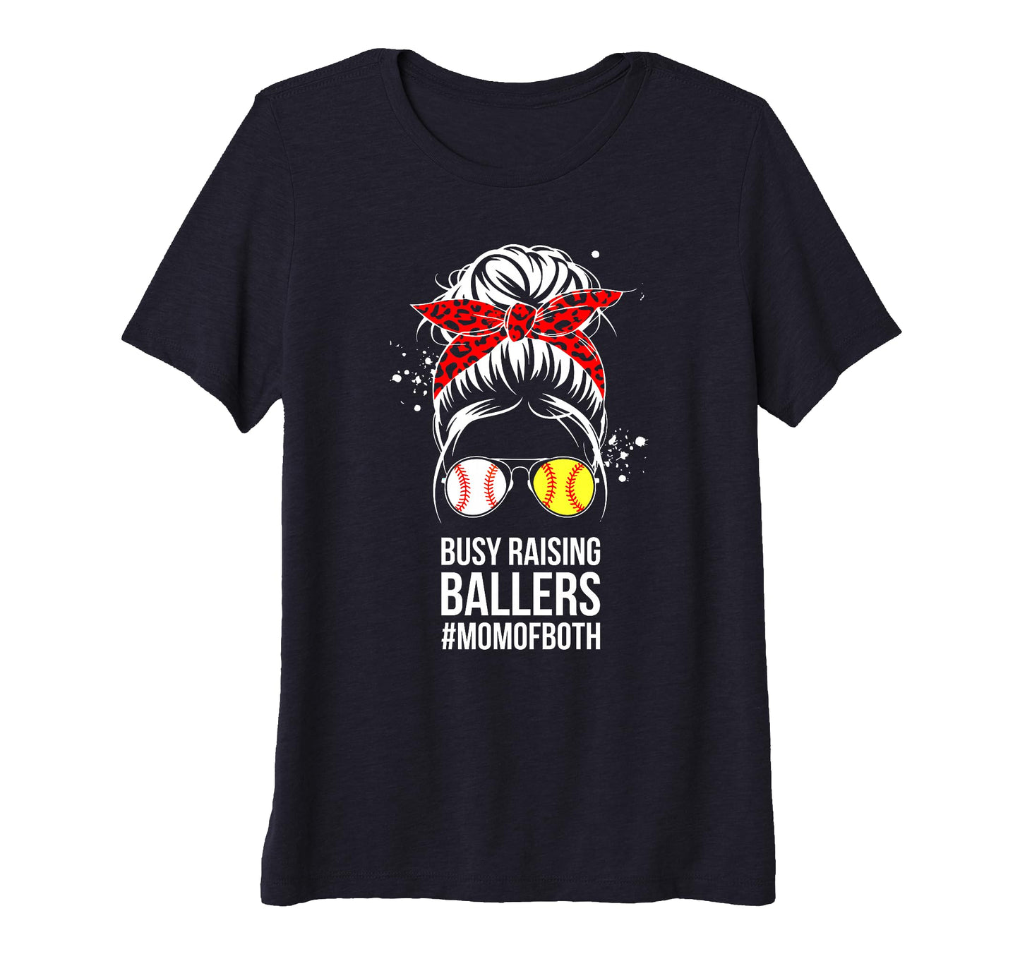Womens Busy Raising Ballers Softball T-Shirt - Minimalist Print for Adults - T-Shirt, Sweatshirt, Hoodie