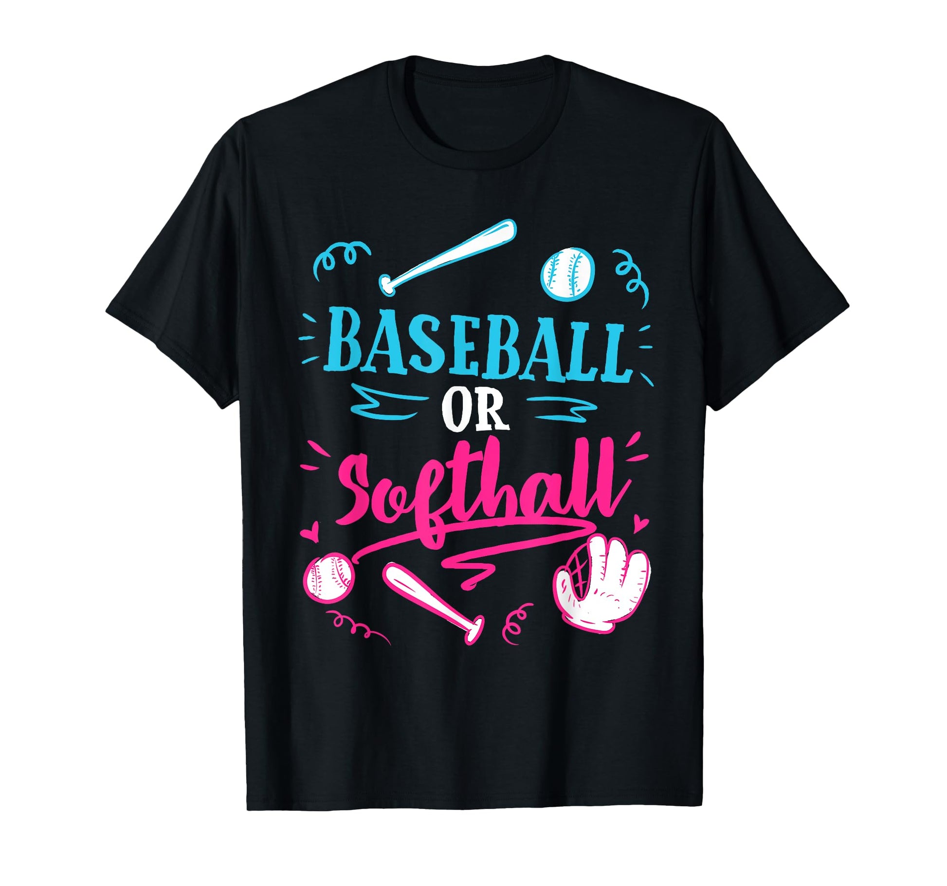 Gender Reveal Party Baseball Softball Dad T-Shirt - Graphic Print Unisex - T-Shirt, Sweatshirt, Hoodie