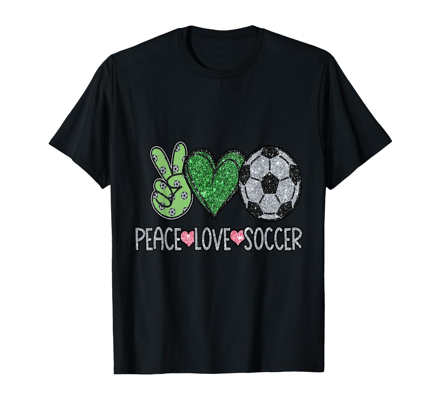 Peace Sign Love Soccer Ball Fan Soccer T-Shirt - Fun Novelty Design Unisex - T-Shirt, Sweatshirt, Hoodie