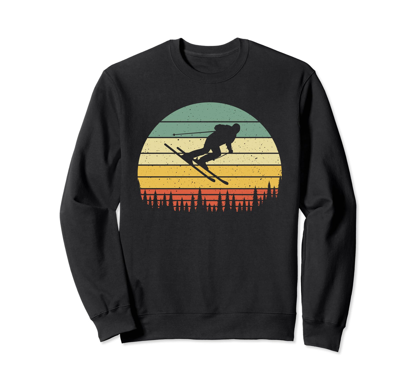 Ski Sunset Skier Skiing Dad Ski Sweatshirt - Aesthetic Graphic Unisex - T-Shirt, Sweatshirt, Hoodie