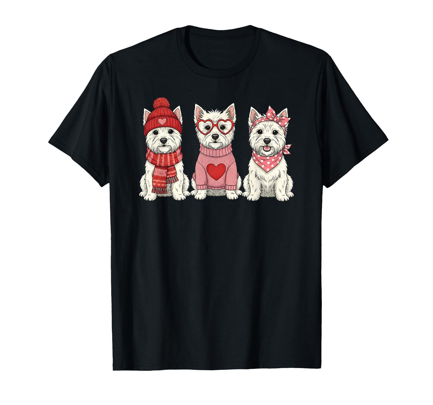 West Highland White Terrier Valentine T-Shirt - Custom Art Print Men Women - T-Shirt, Sweatshirt, Hoodie