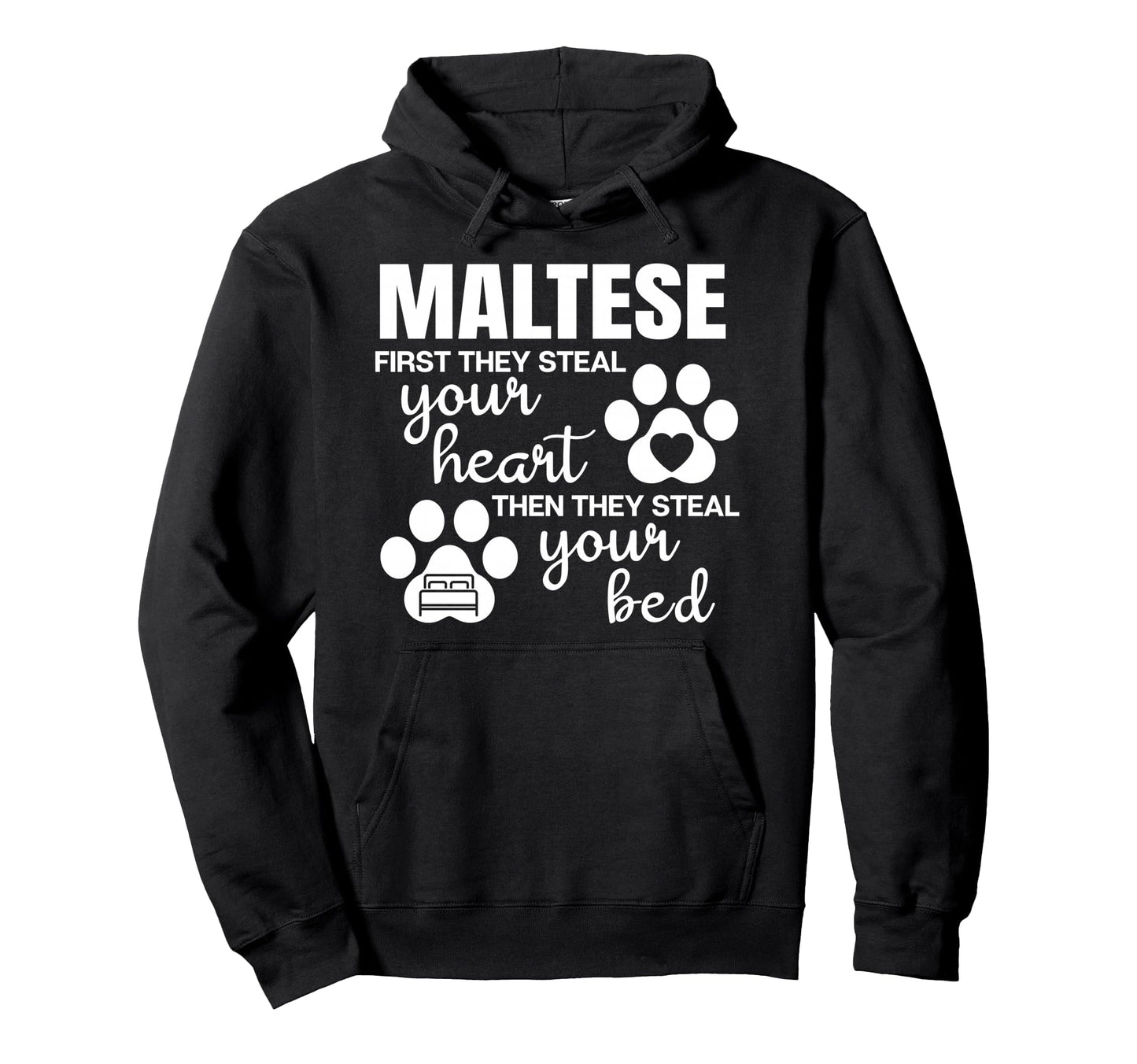 Maltese Puppy Pet Owner Animal Paw Hoodie - Casual Everyday Wear Unisex - T-Shirt, Sweatshirt, Hoodie