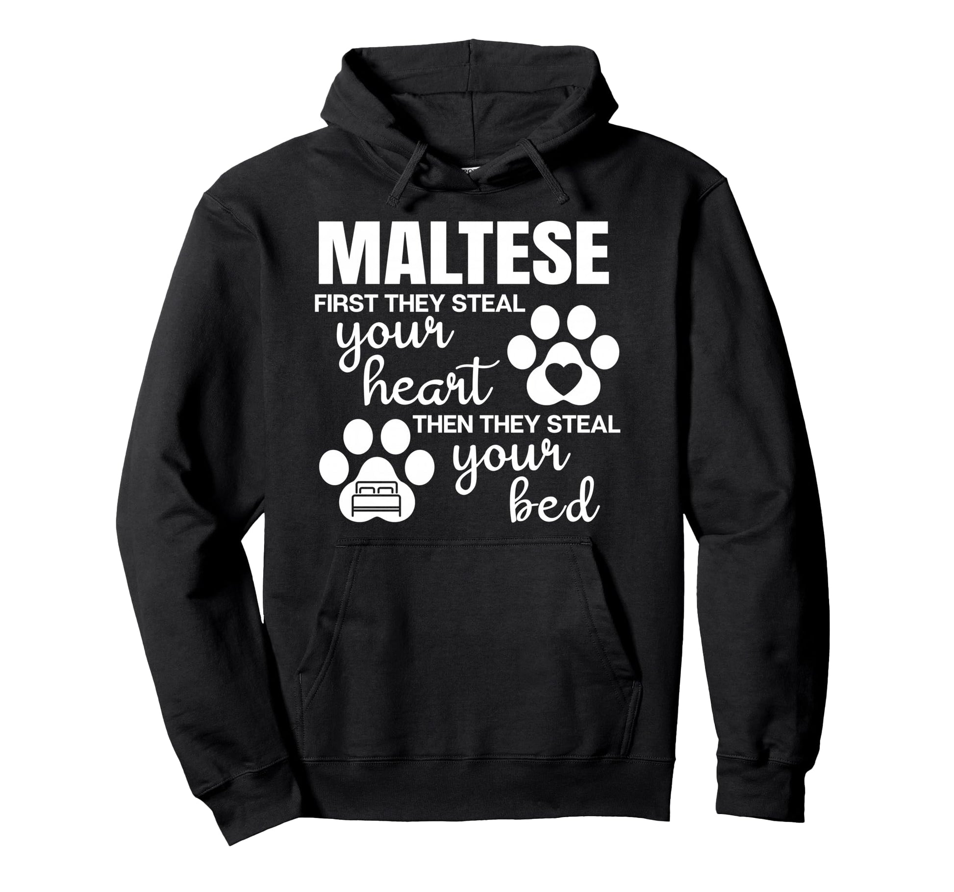Maltese Puppy Pet Owner Animal Paw Hoodie - Casual Everyday Wear Unisex - T-Shirt, Sweatshirt, Hoodie