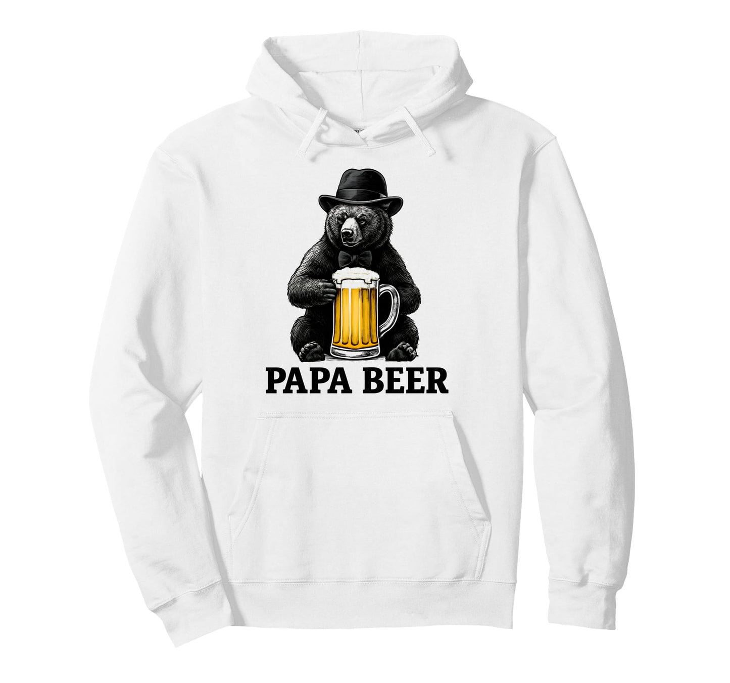 Papa Beer Funny Dad Bear Drinking Hoodie - Fun Novelty Design for Adults - T-Shirt, Sweatshirt, Hoodie