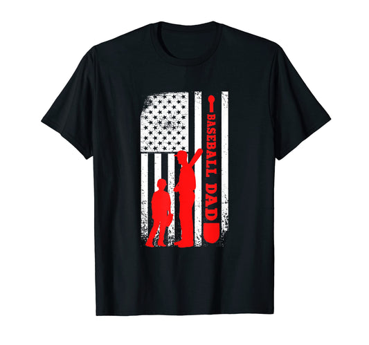 Baseball Dad Son Us Flag Softball Usa T-Shirt - Streetwear Style Unisex - T-Shirt, Sweatshirt, Hoodie